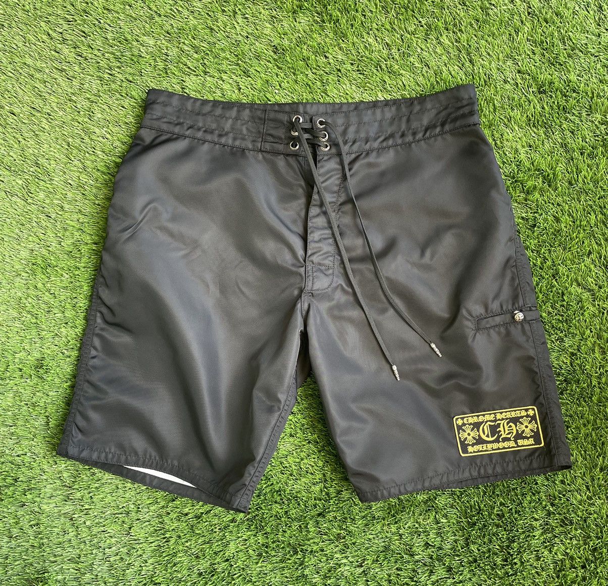 image of Chrome Hearts Boxing Shorts in Black, Men's (Size 32)