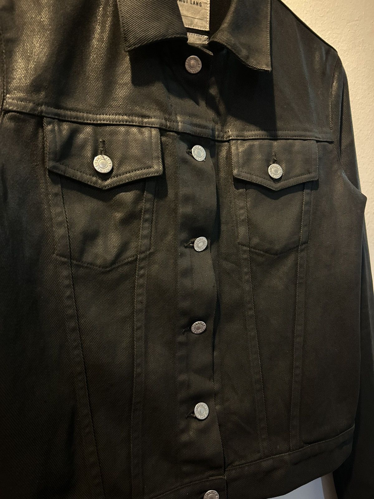 Helmut Lang Helmut Lang 1999 Oversleeve Waxed Coated Denim Jacket Size US S / EU 44-46 / 1 - 2 Thumbnail