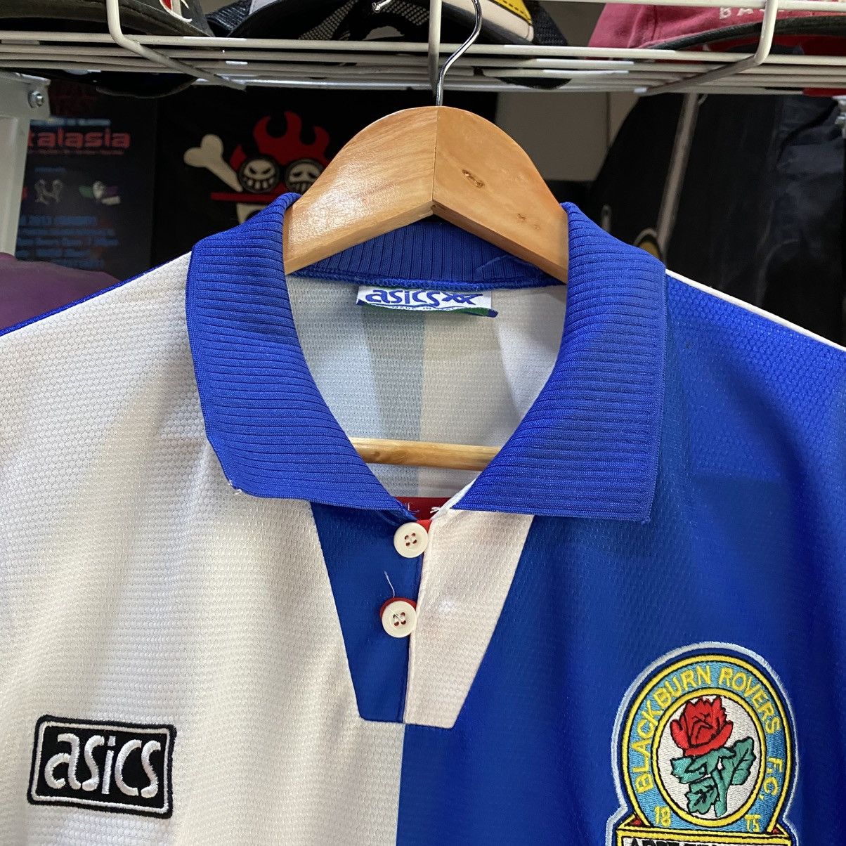 Asics VINTAGE BOOTLEG Blackburn rovers 94/96 jersey shirts Size US L / EU 52-54 / 3 - 8 Thumbnail