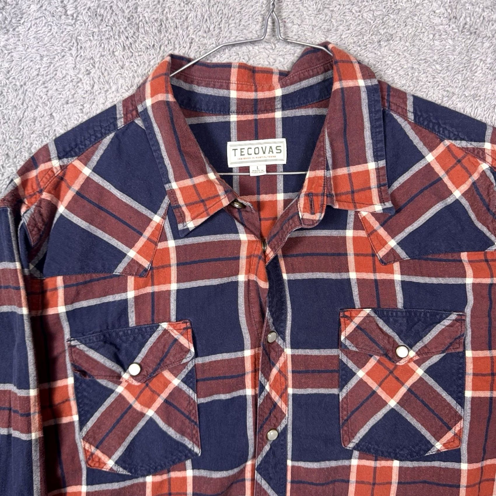 Tecovas Tecovas Shirt Men L Pearl Snap Flannel Plaid Long Sleeve Western Cowboy Workwear Size US L / EU 52-54 / 3 - 4 Thumbnail