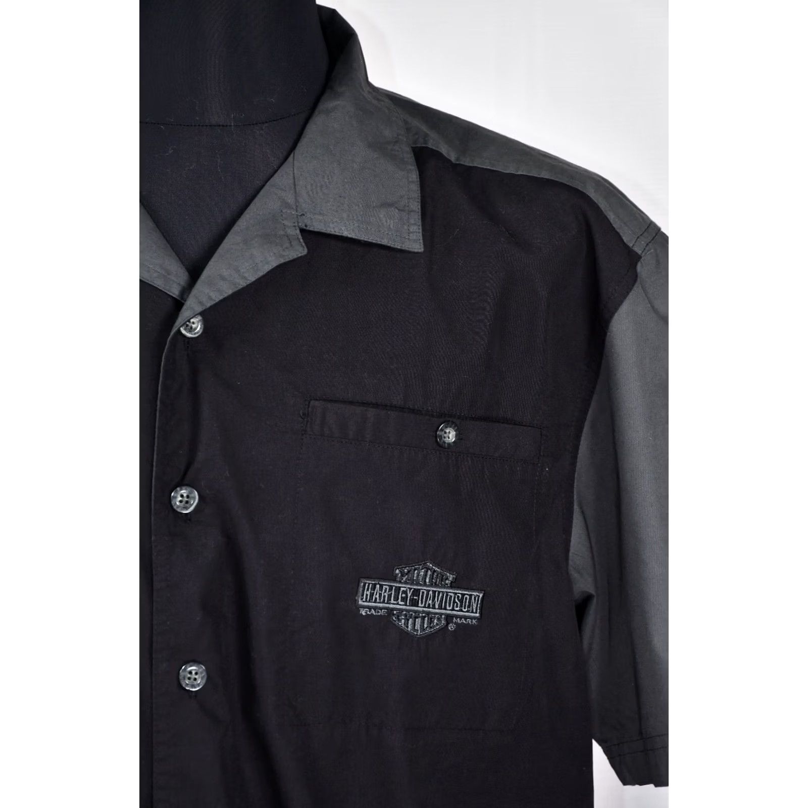 Harley Davidson Harley-Davidson Shirt XL Adult Black Short Sleeve Button-Up Collared) Size US XL / EU 56 / 4 - 6 Thumbnail
