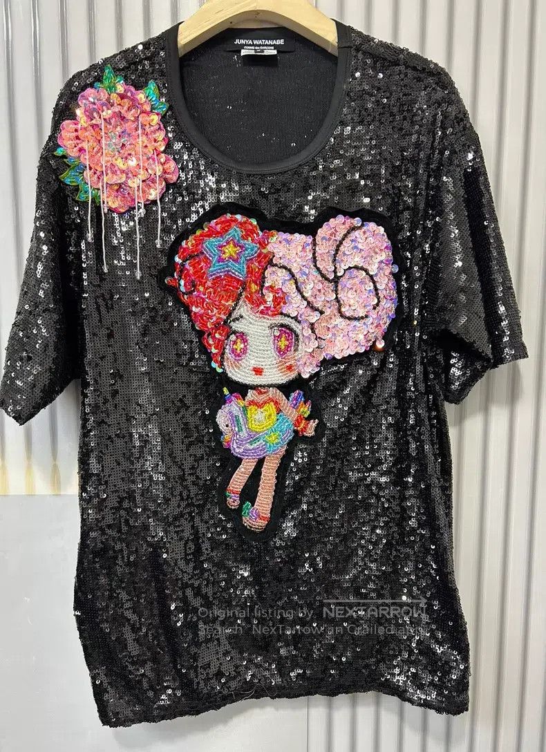 Junya Watanabe Junya Watanabe Black sequined T-shirt Size M / US 6-8 / IT 42-44 - 1 Thumbnail