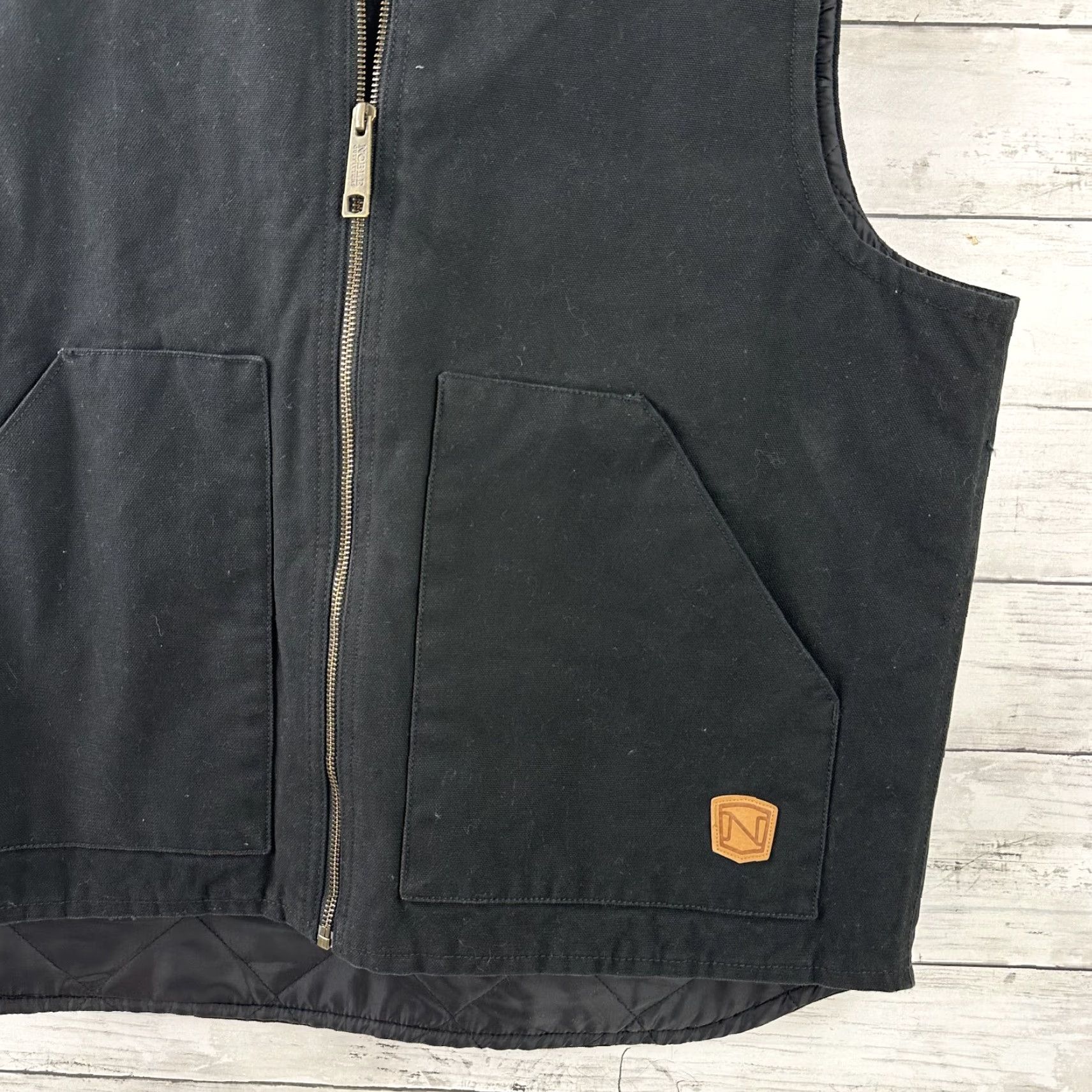 Vintage Noble Outfitters Black Quilt Lined Duck Canvas Work Vest Mens Large Size US L / EU 52-54 / 3 - 3 Thumbnail