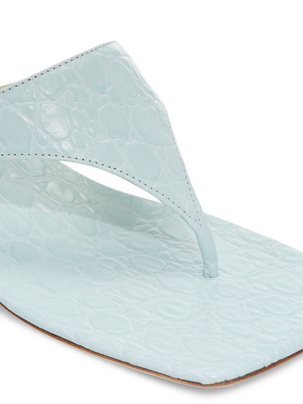 By Far o1mle1224 Croco Emboosed Leather Mules in Sky Blue Size US 6 / IT 36 - 6 Thumbnail