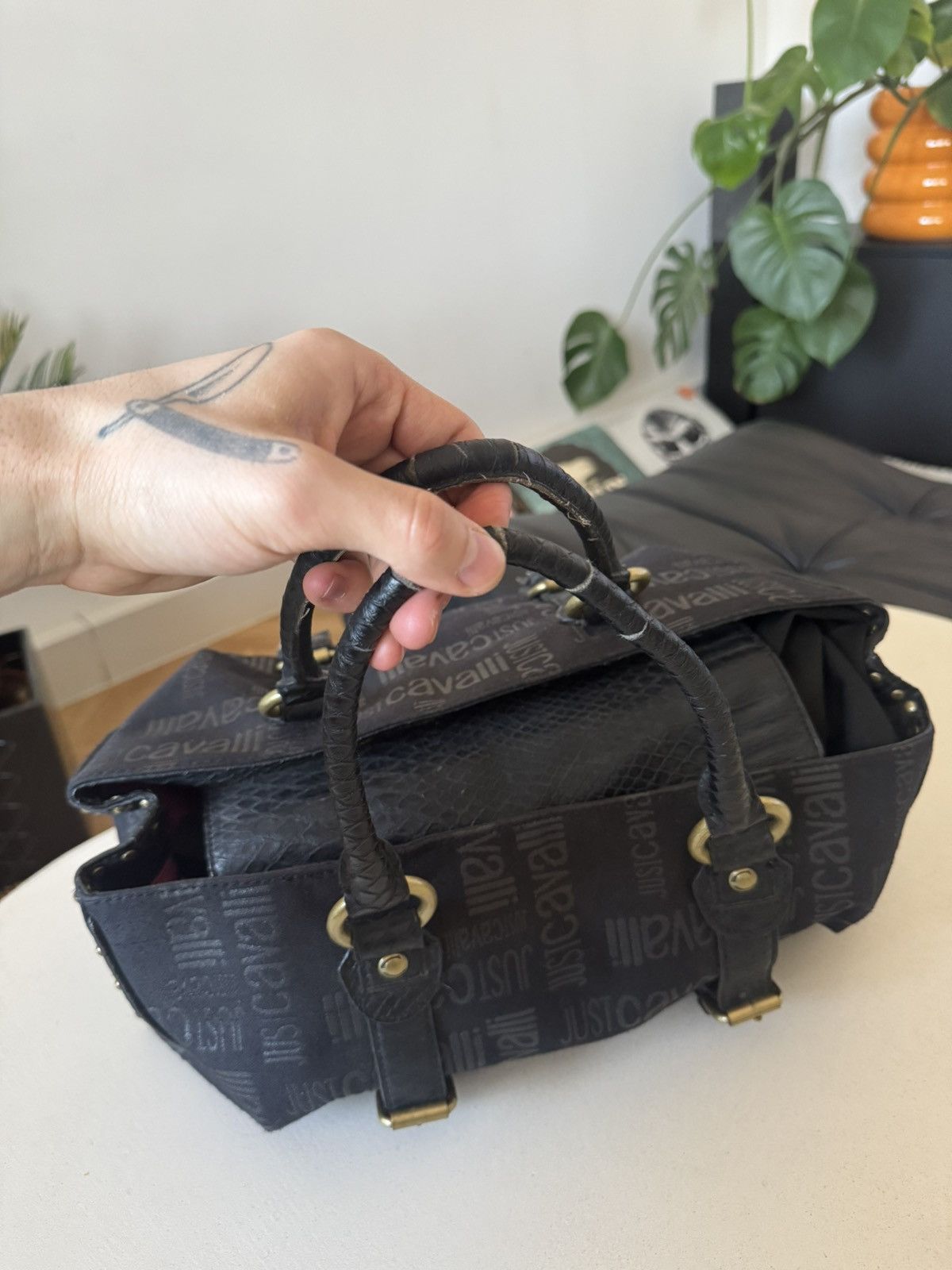 Just Cavalli Just Cavalli Vintage Y2K Hand Bag Avant Garde Monogram Rare Size ONE SIZE - 6 Thumbnail