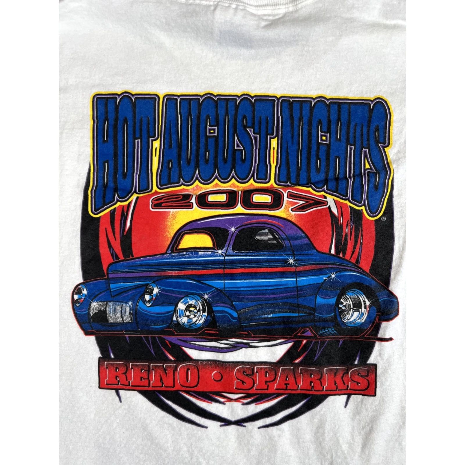 Port & Company VINTAGE Port & Company Shirt Mens XL White 2007 Hot August Nights Reno Sparks Classic Car Tee Size US XL / EU 56 / 4 - 5 Thumbnail
