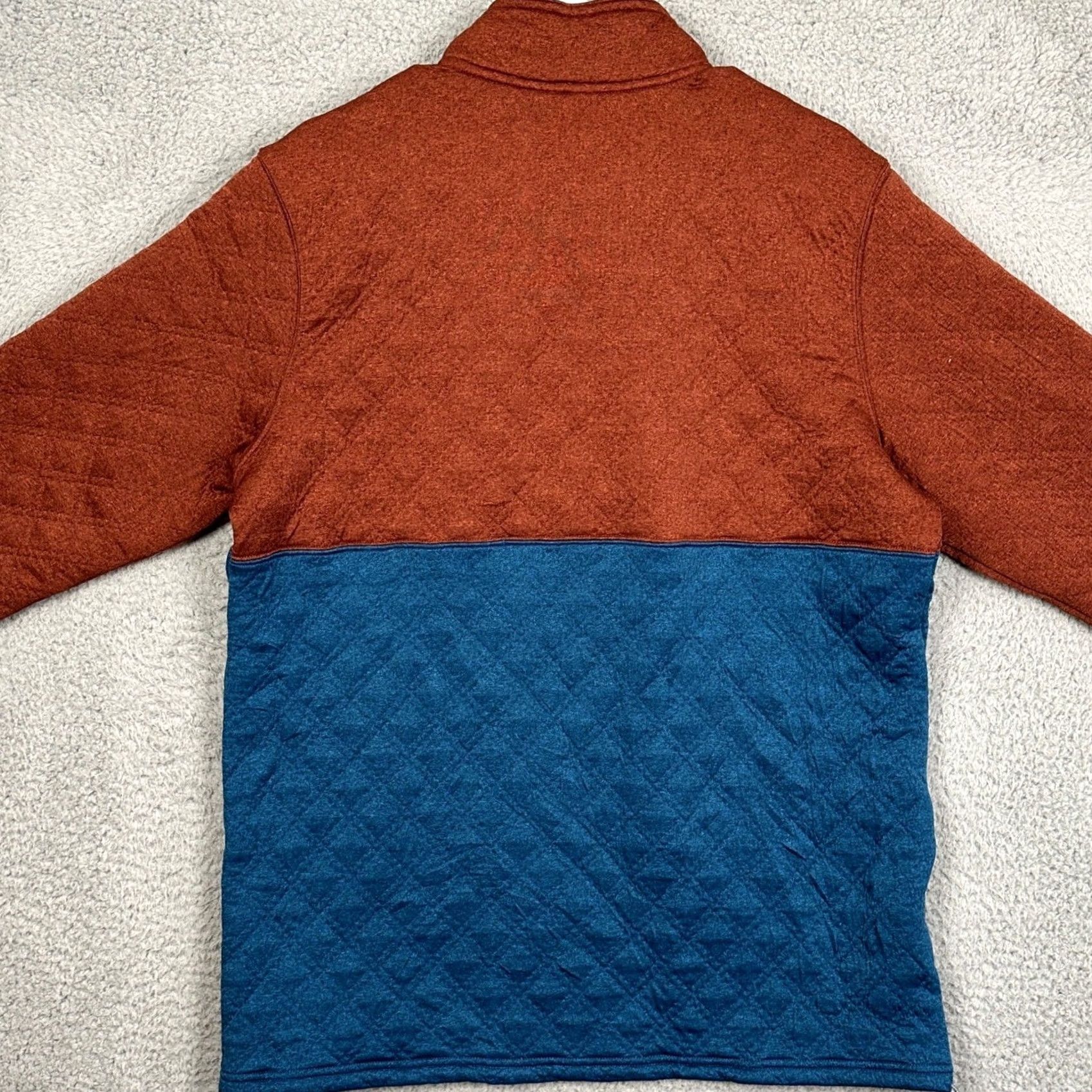 Eddie Bauer Eddie Bauer Mens Pullover Sweatshirt Orange Blue Colorblock Quilted LT Authentic Size US L / EU 52-54 / 3 - 3 Thumbnail