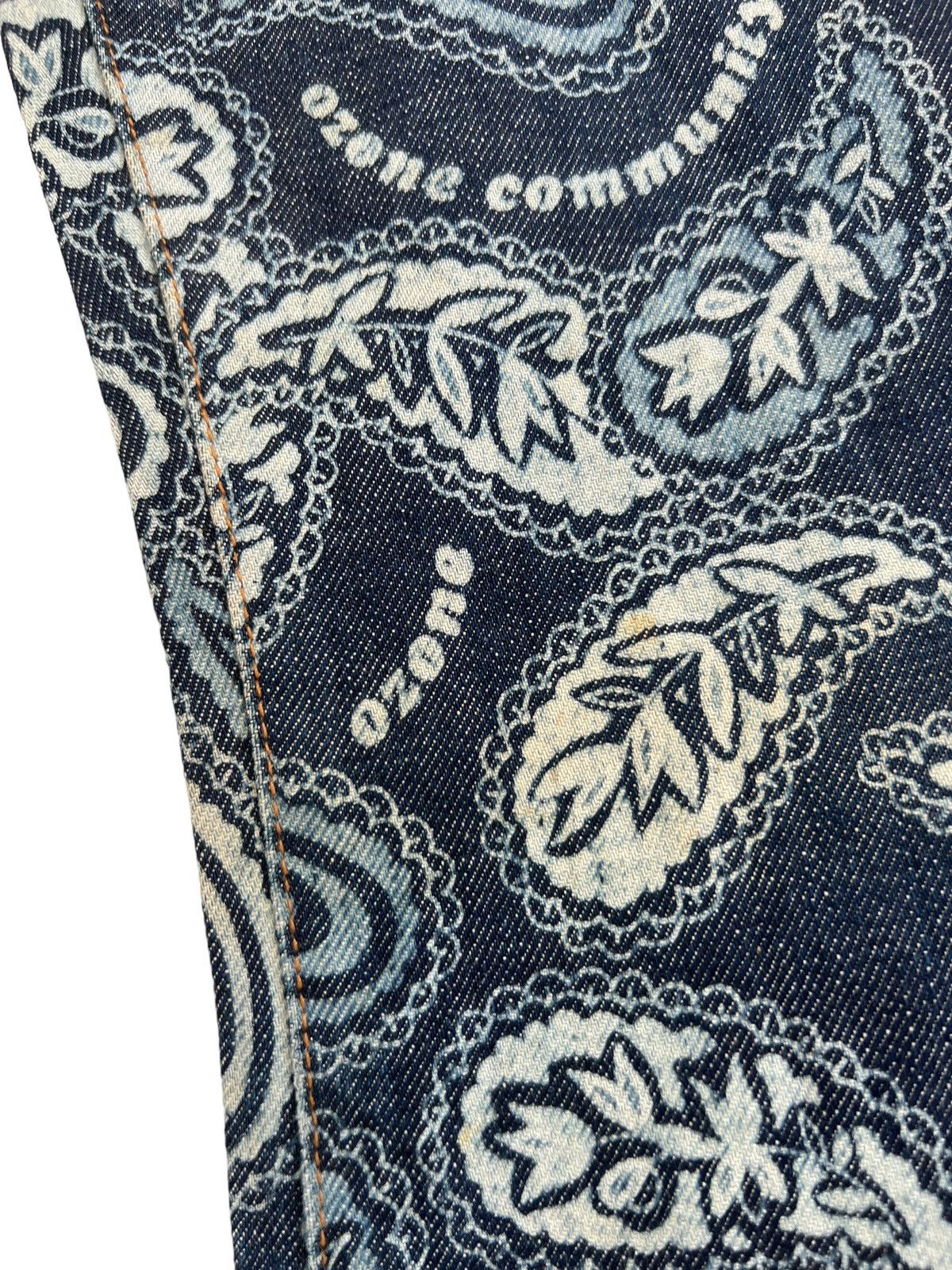 Vintage VTG 90s Ozone Community Tokyo Paisley Denim Bootcut Jeans Size US 29 - 14 Thumbnail