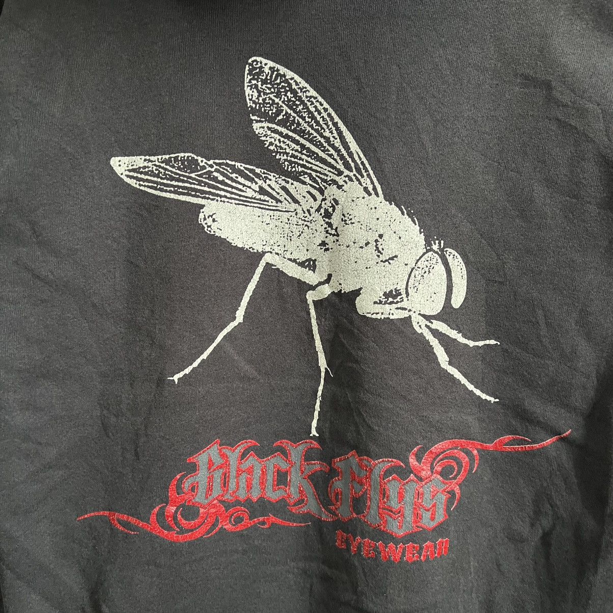 Hanes × Vintage Vintage 90’s Black Fly Eyewear Hoodie Size US S / EU 44-46 / 1 - 5 Thumbnail
