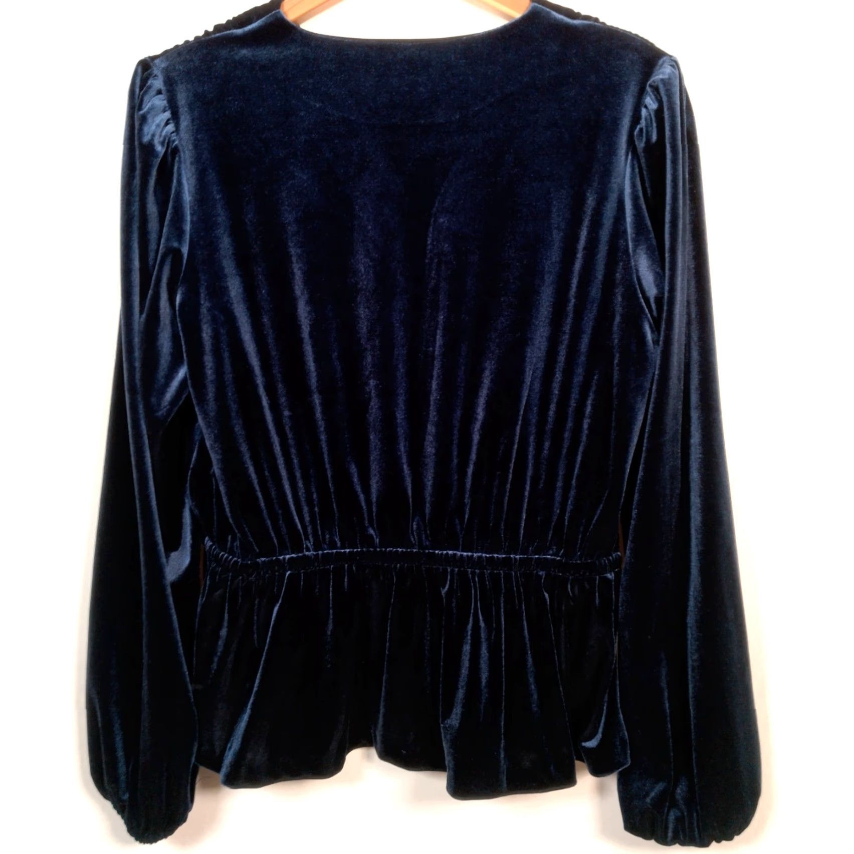 Ralph Lauren Lauren Ralph Lauren Shirt Women Medium Blue Velour Peplum Royal Top Size M / US 6-8 / IT 42-44 - 2 Thumbnail