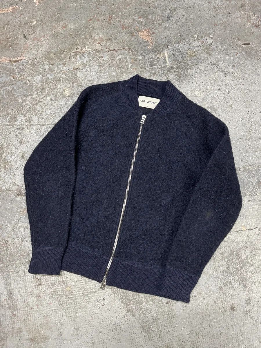 Our Legacy AW2015 Our Legacy Wool Shaggy Navy Zip-Up Sweater Size US M / EU 48-50 / 2 - 5 Thumbnail