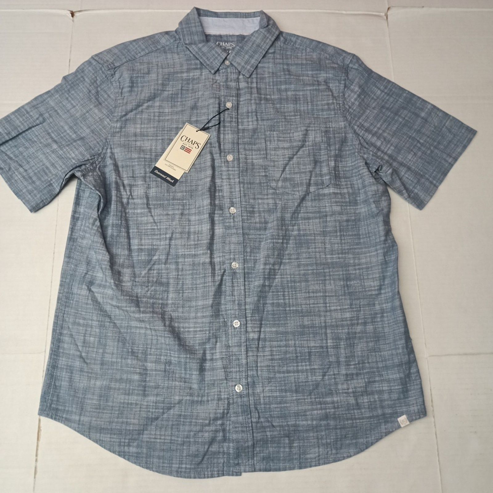 Chaps Chaps Seacoast Wash Chambray Woven Shirt Men's L Blue Shadow Size US L / EU 52-54 / 3 - 1 Thumbnail