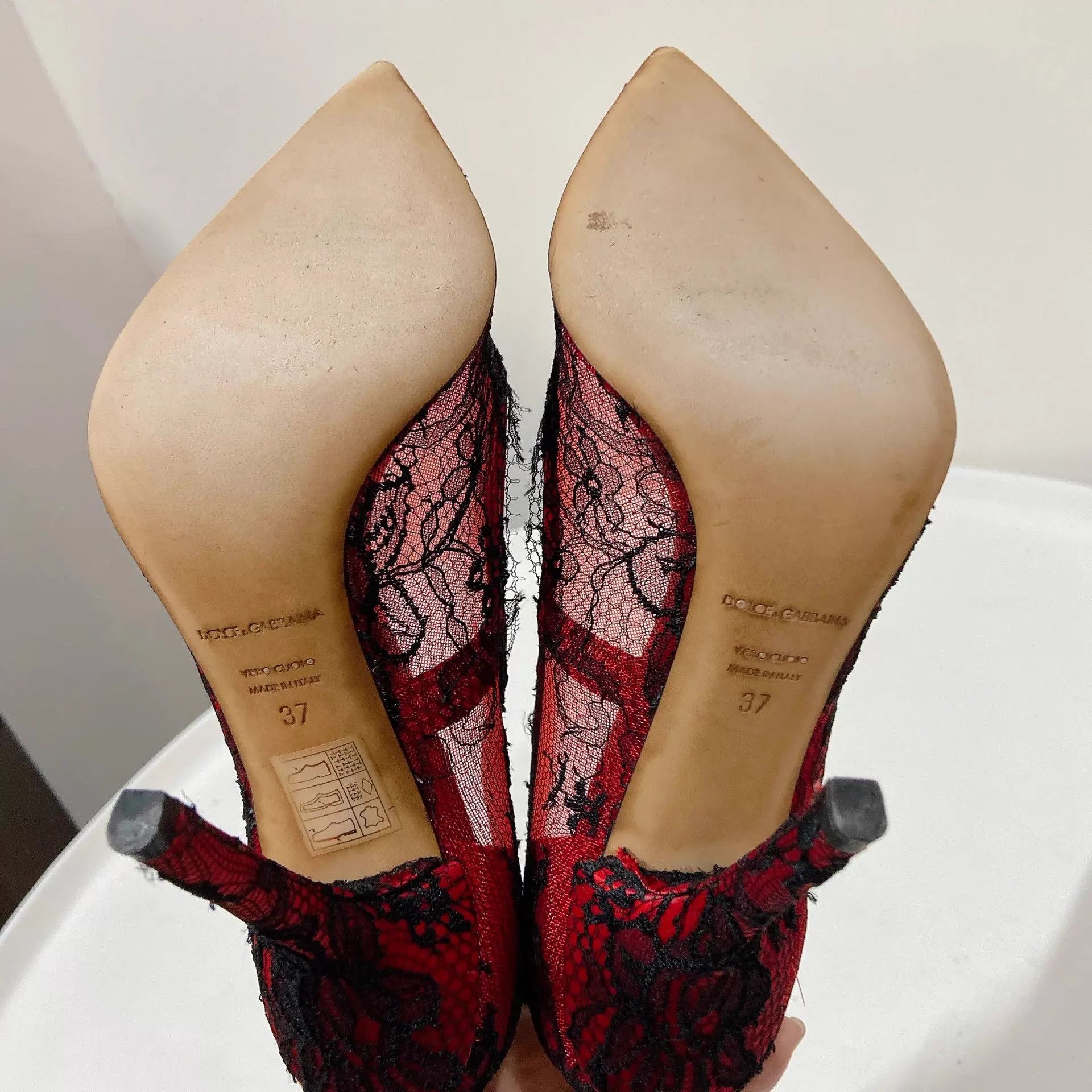 Dolce & Gabbana Dolce&Gabbana red lace high heels size 37 Size US 6.5 / IT 36.5 - 5 Thumbnail