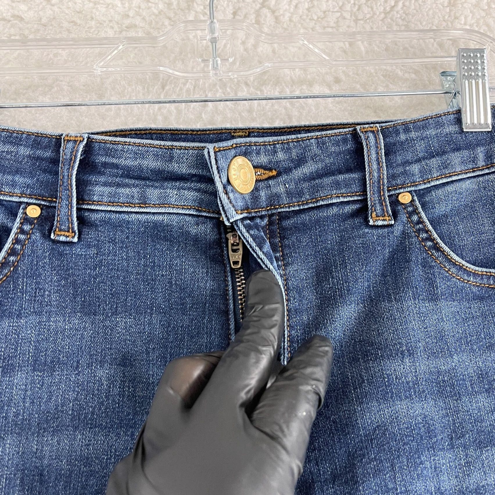Vintage KUT from the Kloth Fab AB Mia Toothpick Skinny Jeans Womens High-Rise Size 6 Blue Denim 30" Waist 30" Inseam Regular Fit City Hippie 5-Pocket Womens Size 28" / US 6 / IT 42 - 5 Thumbnail