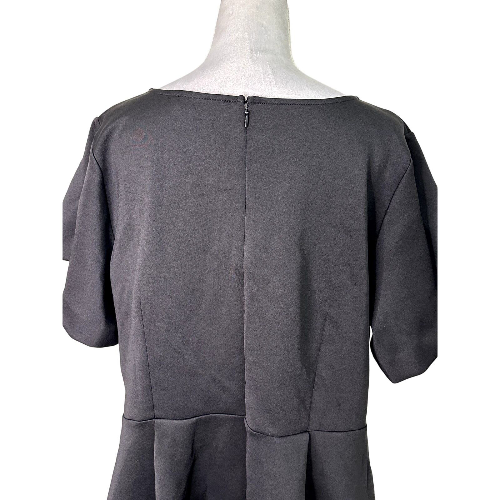 Other Eloquii Womens Plus Black Flutter Sleeve Peplum Scuba Top 14 Size XL / US 12-14 / IT 48-50 - 6 Thumbnail