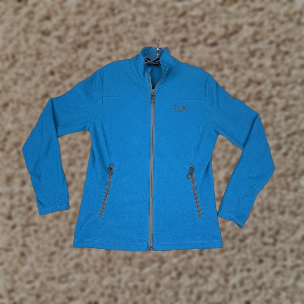 Mountain Hard Wear Jacket Womens Medium Blue Fleece Full Zip Outdoor Hiking