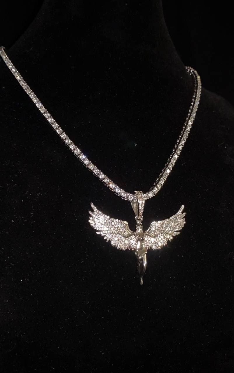 Other Chain | Pendant Angel Tennis Chain Silver 3mm 22” | Trap Size ONE SIZE - 3 Thumbnail