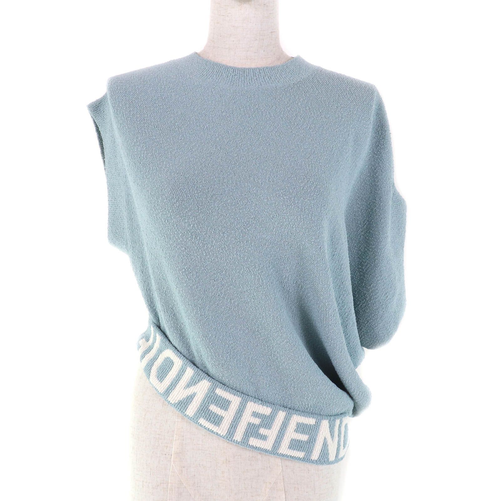 Fendi Fendi Knit Logo Design Rayon Top Others Tops FZXB23 DUTY FREE for USA