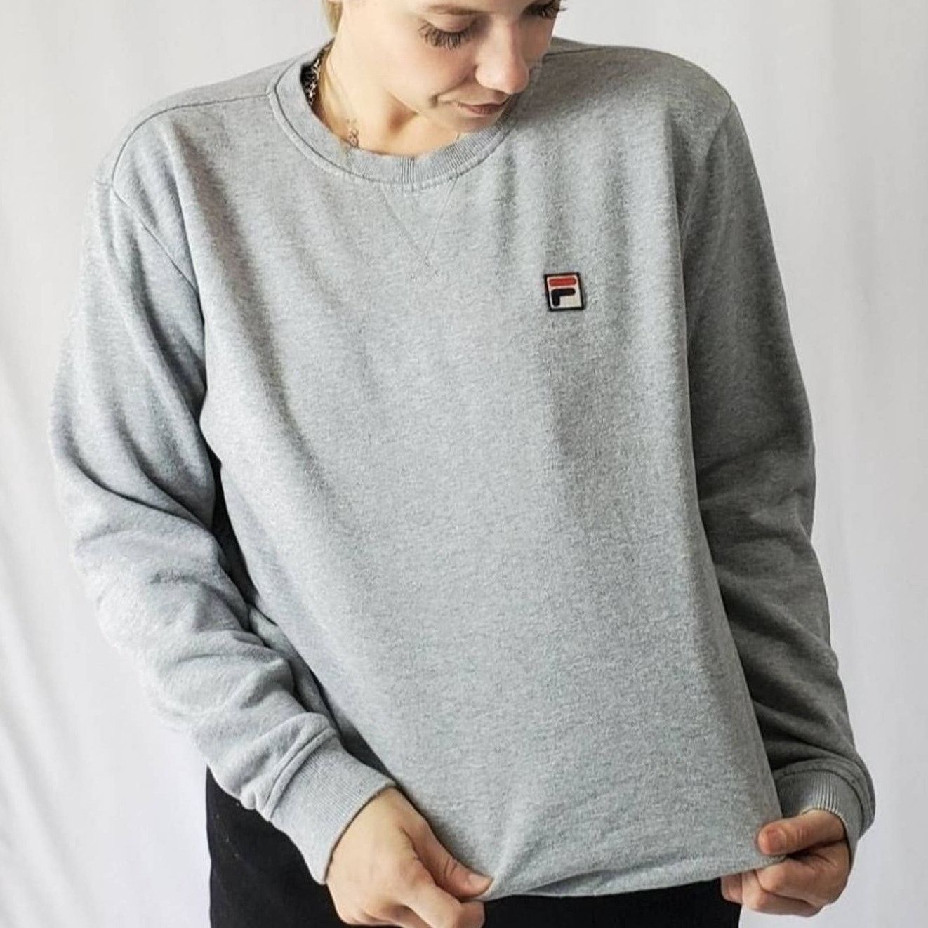 Fila Y2K Fila Gray Crewneck Pullover Sweatshirt - L Size XL / US 12-14 / IT 48-50 - 3 Thumbnail