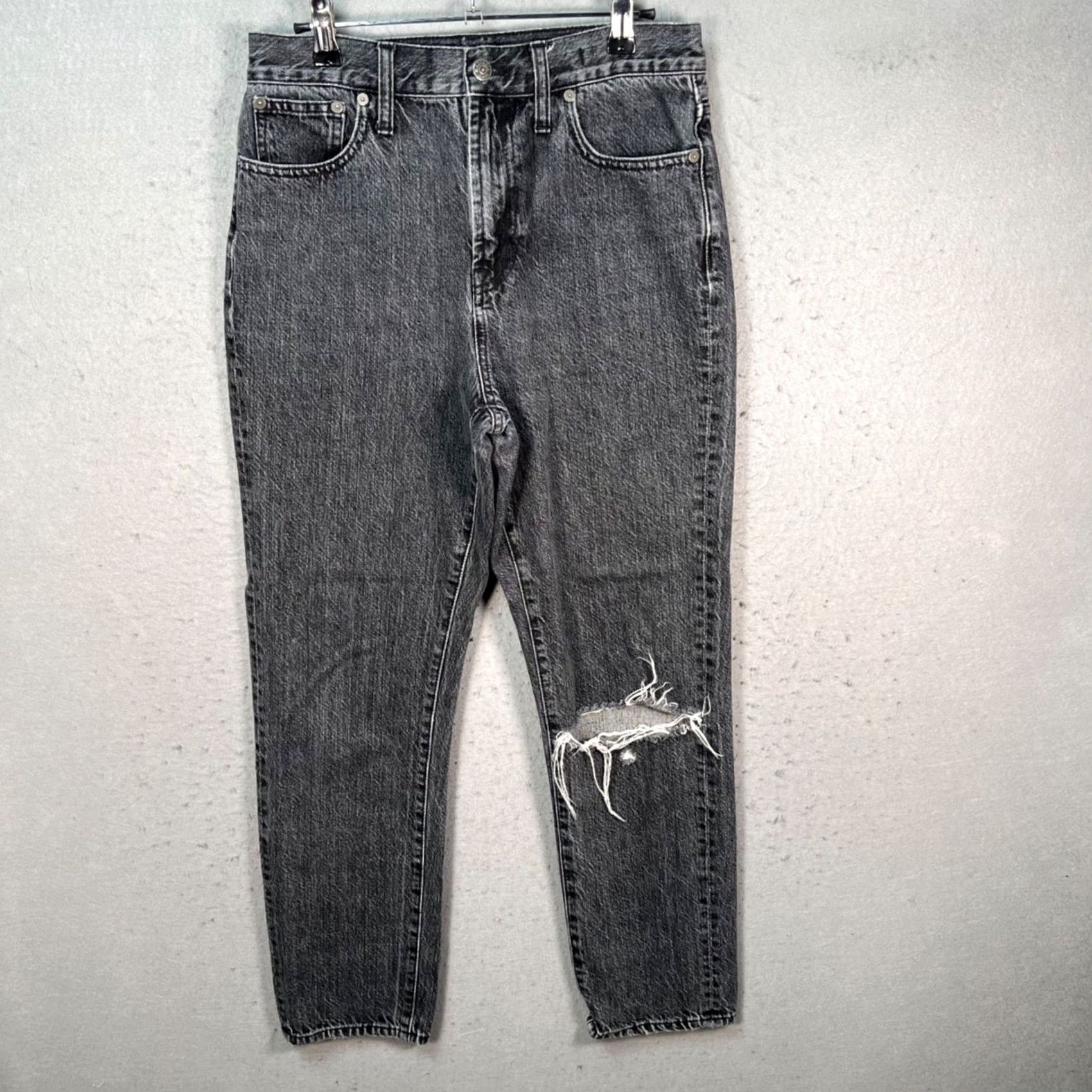 Madewell Madewell Jeans Vintage Distressed 5-Pocket High Rise Regular 28 Black Womens Jeans 90s Theme Size 28" / US 6 / IT 42 - 2 Thumbnail