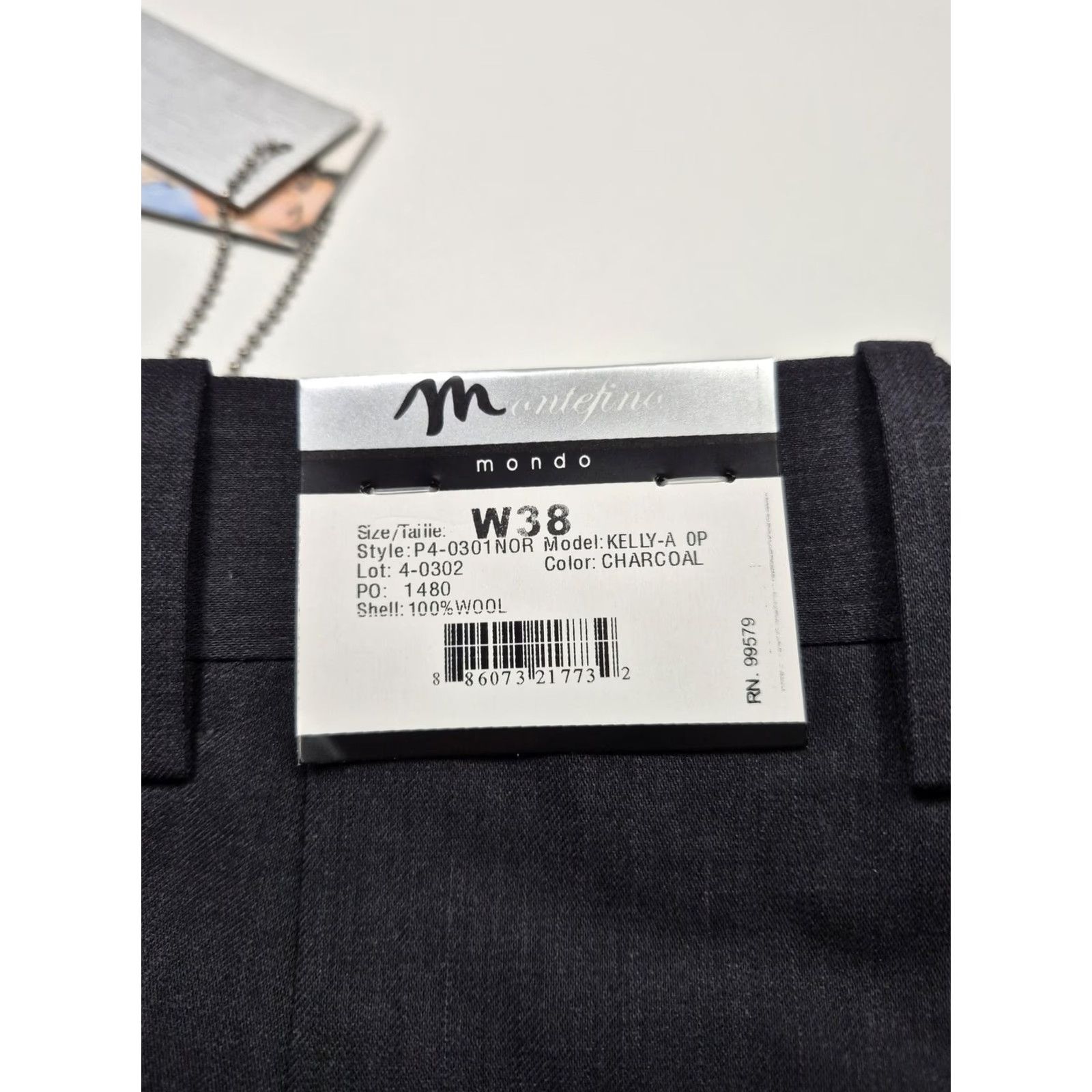Vintage Montefino Pants Mens 38x36 Gray Wool Dress Front Pleated Classic Formal NWT Mondo 120s Size US 38 / EU 54 - 6 Thumbnail