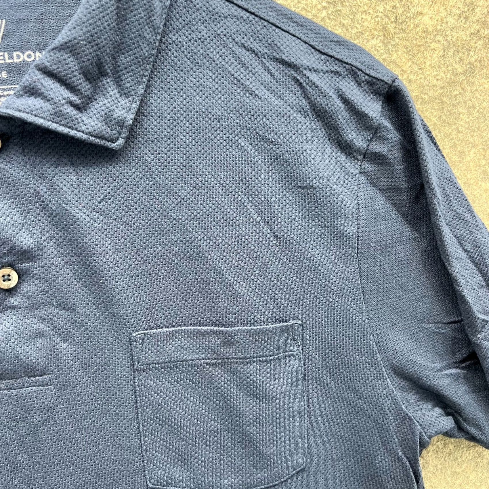 Vintage Mack Weldon Polo Shirt Mens Large Blue Navy Preppy Knit Stretch Cotton Pocket Shirt Size US L / EU 52-54 / 3 - 6 Thumbnail