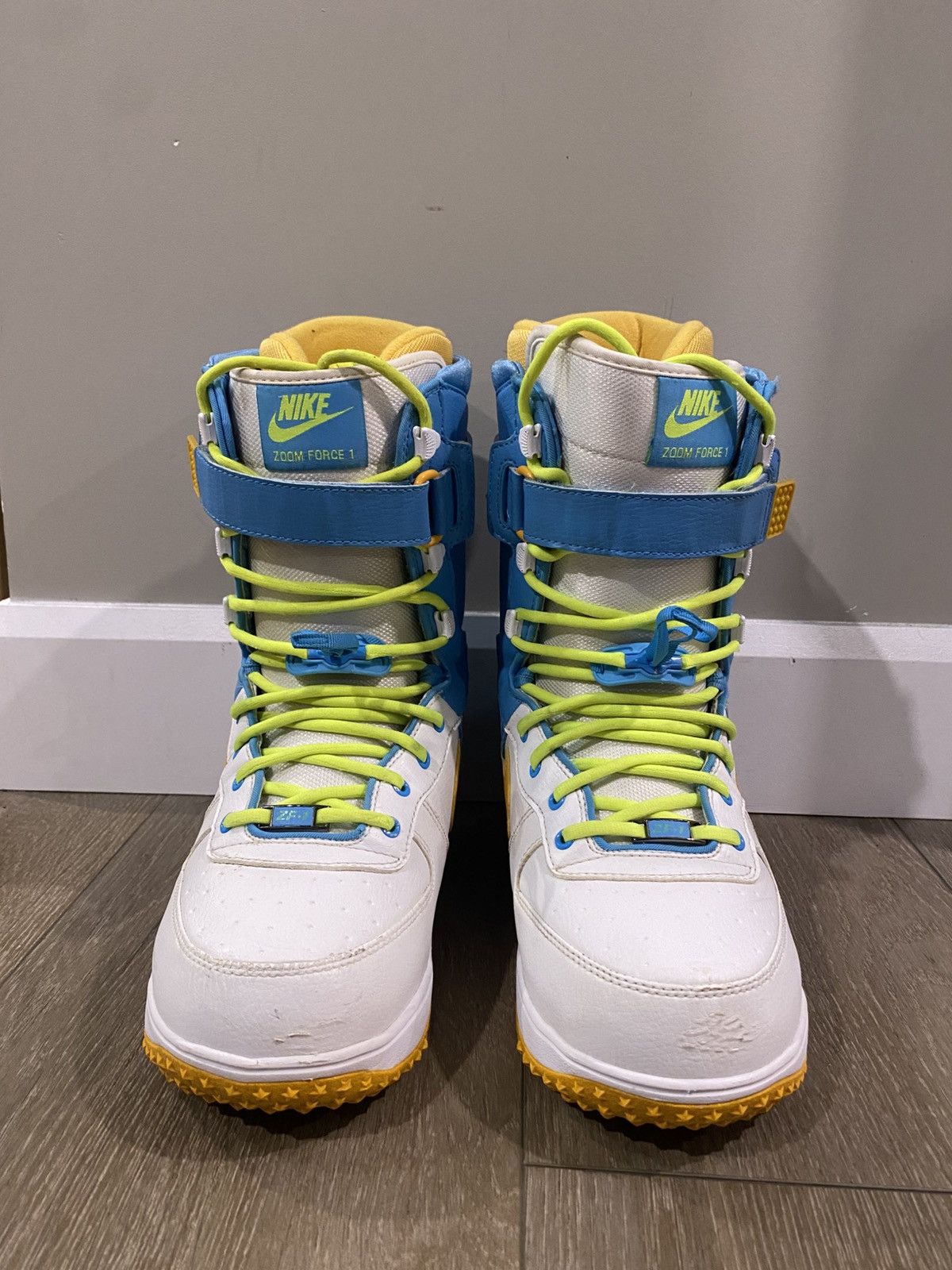Nike Nike Zoom Force 1 Snowboard Boots White / Yellow / Blue Size US 8 / EU 41 - 6 Thumbnail