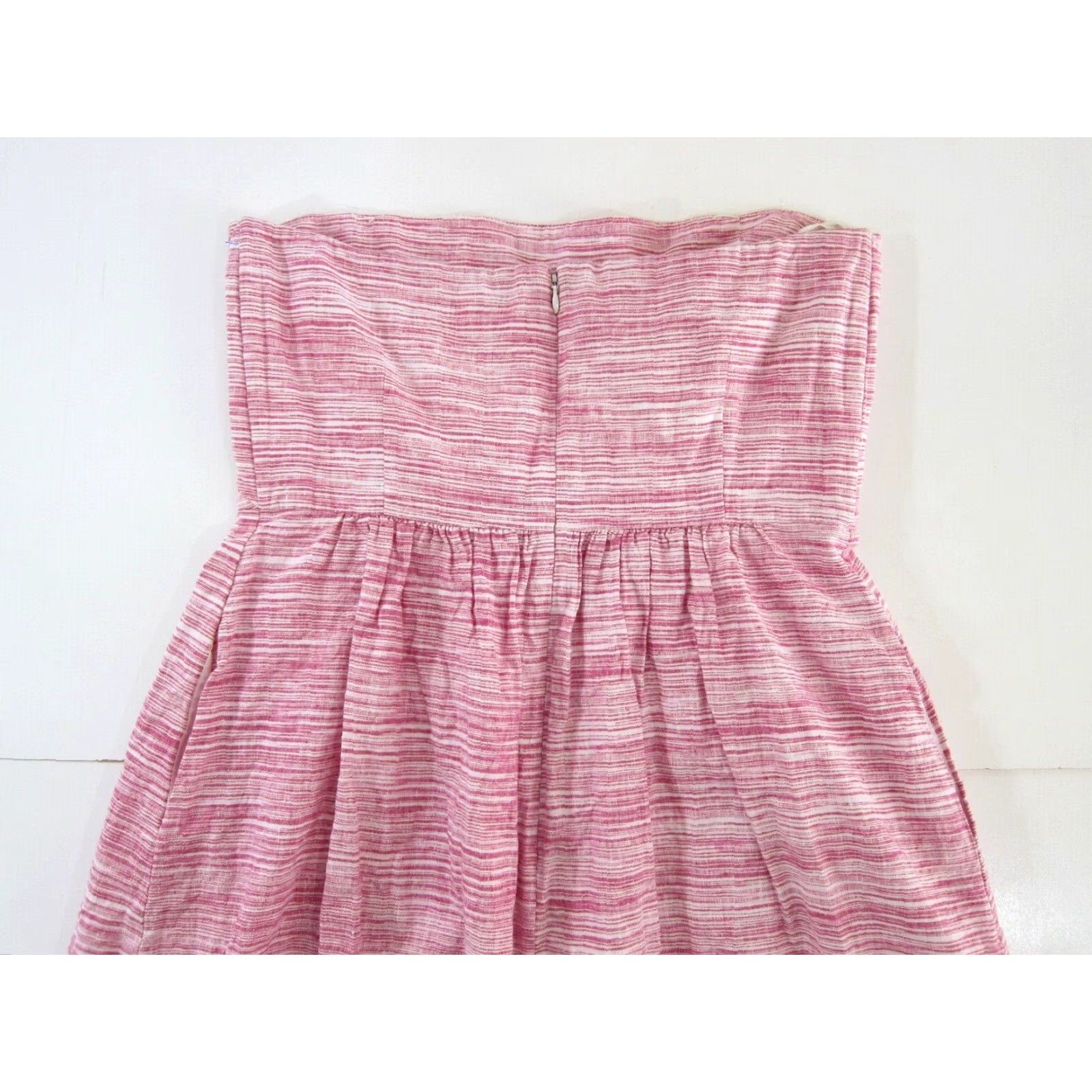 Banana Republic Banana Republic Linen Pink White Stripe Strapless Empire Waist Dress 12 Size XL / US 12-14 / IT 48-50 - 6 Thumbnail