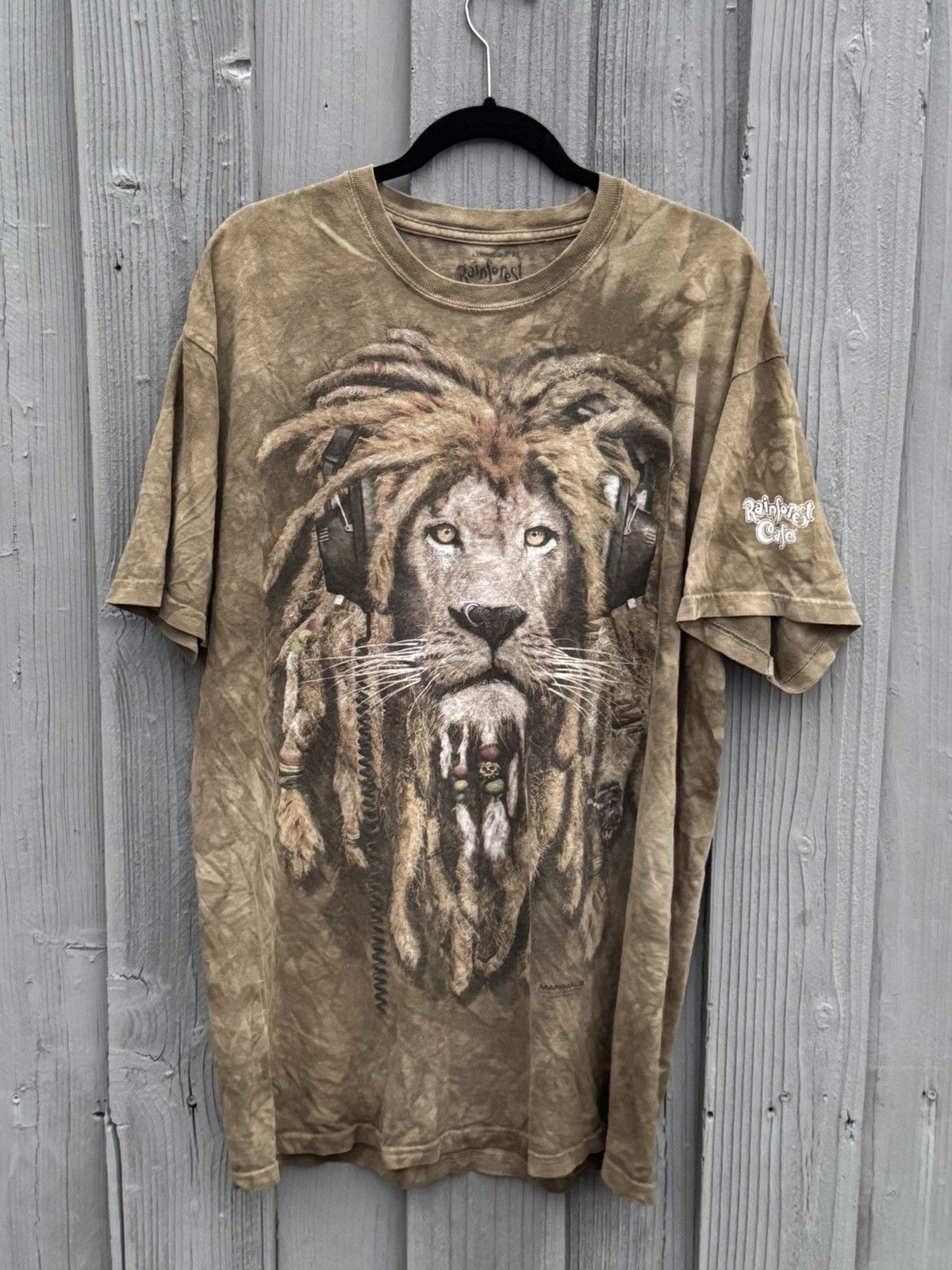 Other Vintage Rainforest Cafe The Mountain Rasta Lion T-Shirt Size US XL / EU 56 / 4 - 1 Thumbnail