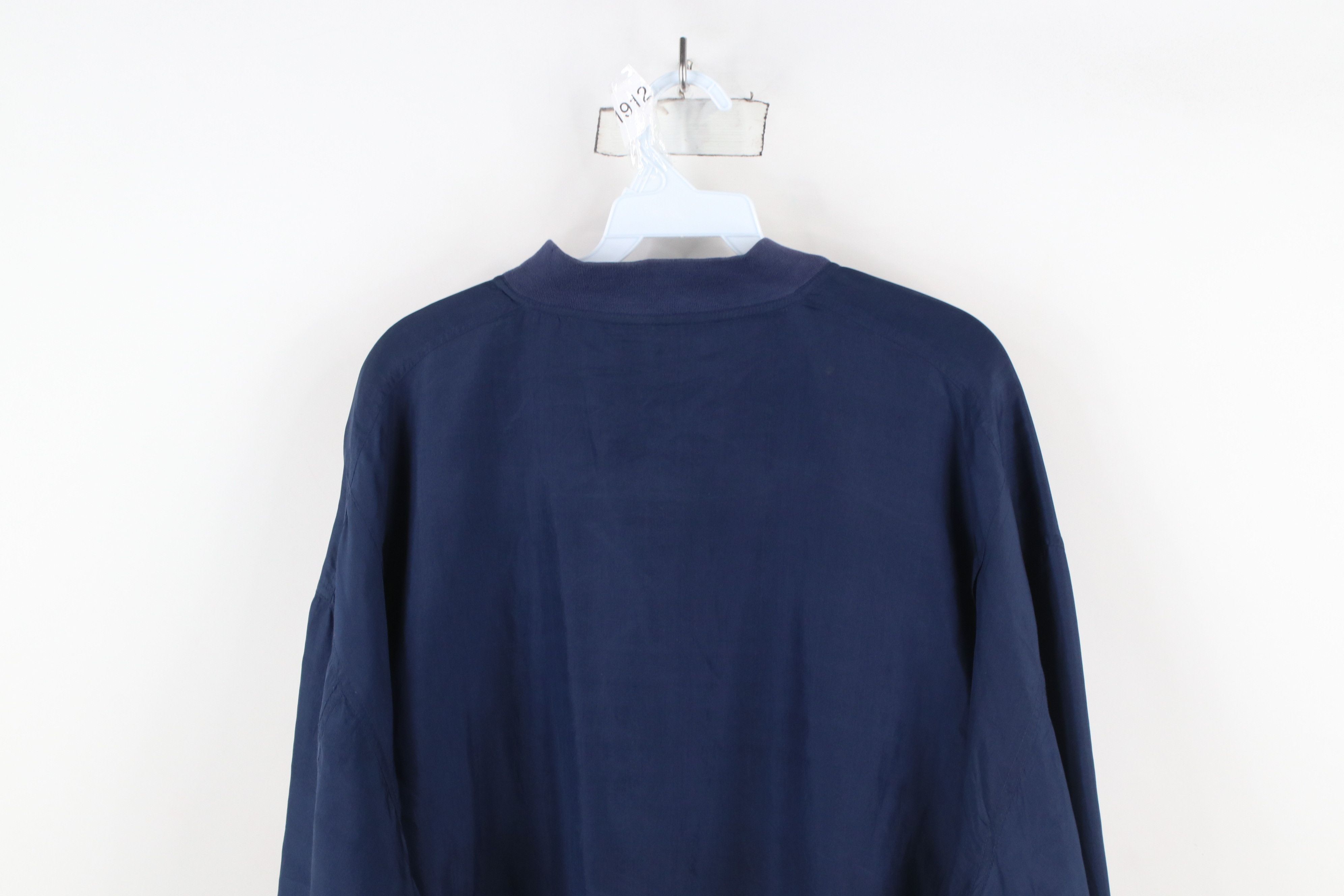 Vintage Vintage 90s Streetwear Silk Full Zip Bomber Jacket Navy Blue Size US L / EU 52-54 / 3 - 14 Thumbnail