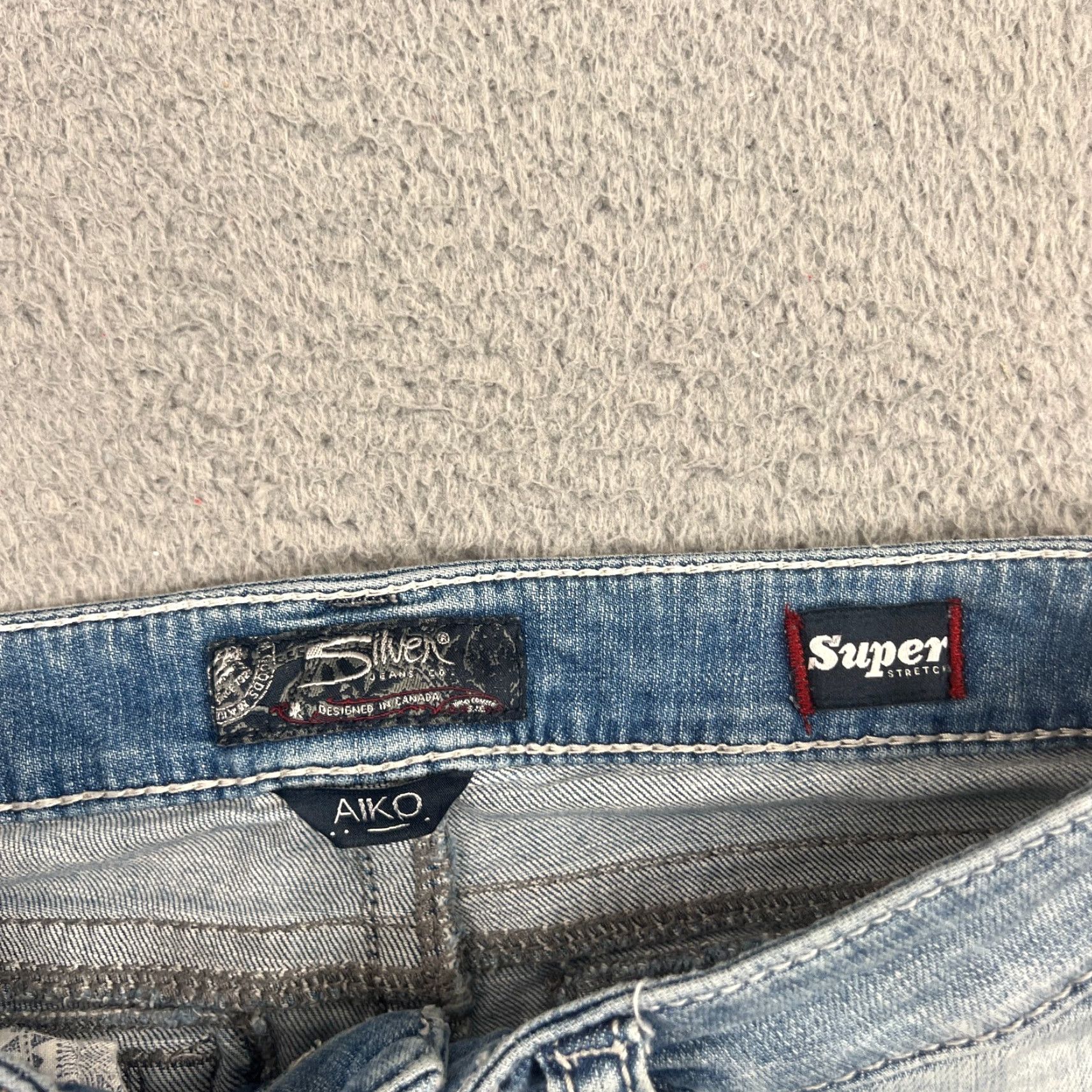 Silver Jeans Co. VINTAGE Silver Jeans Womens Cropped Jeans Aiko Mid Rise Stretch Paisley Blue 29 Size 29" - 7 Thumbnail