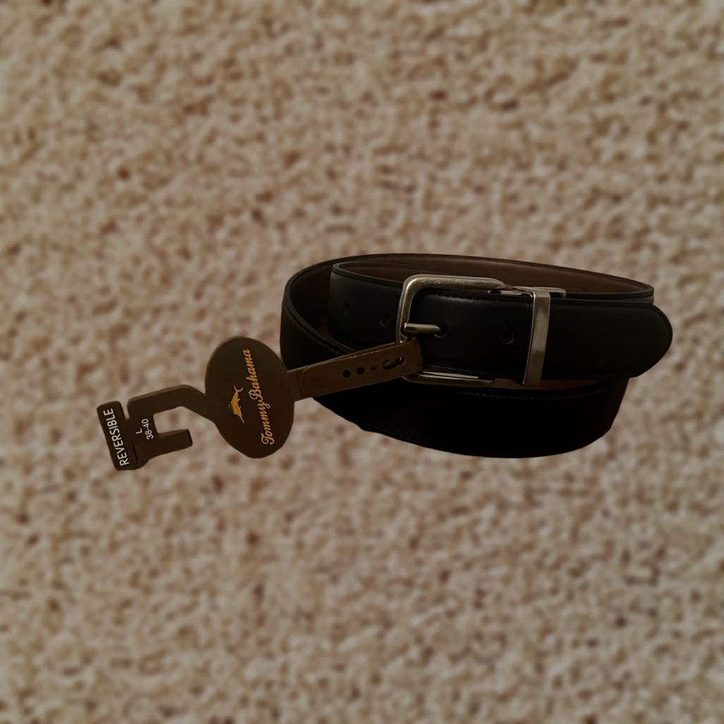 Tommy Bahama Tommy Bahama Reversible Leather Belt Black Brown Marlin Buckle Men's L New Size ONE SIZE - 1 Thumbnail
