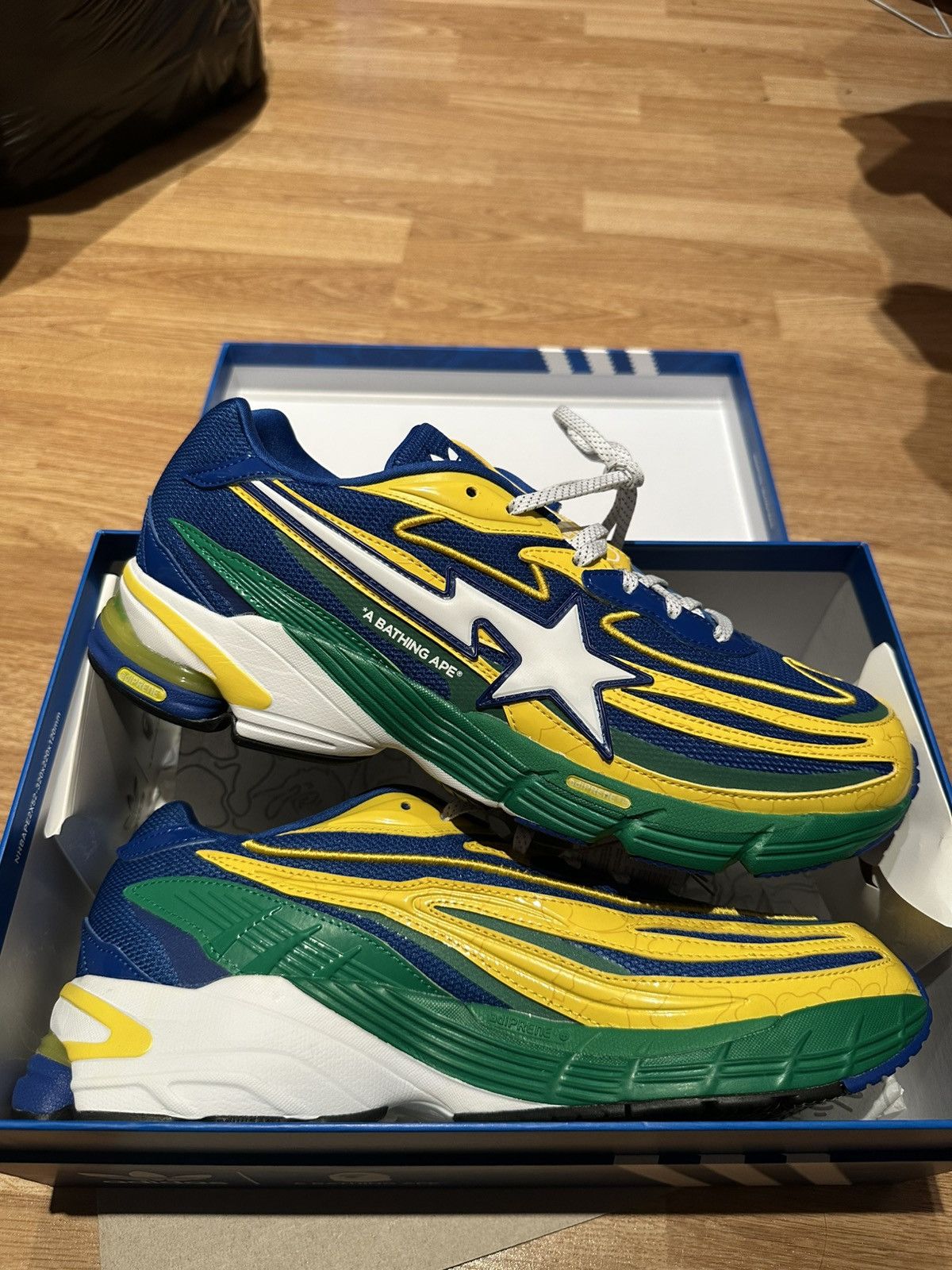 Adidas × Bape Adidas Orketro x BAPE Yellow Blue Green Size 9.5 JQ2398 Size US 10 / EU 43 - 1 Thumbnail