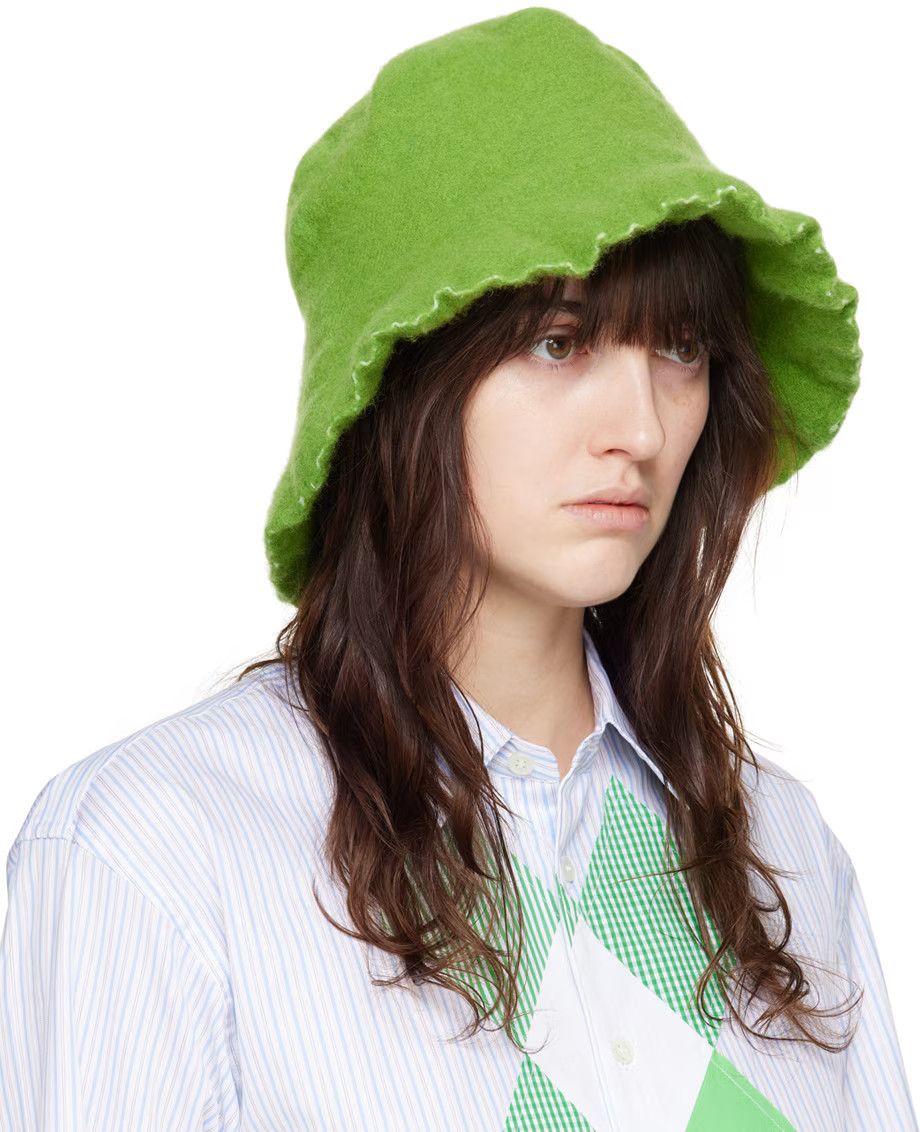 Comme des Garcons SHIRT o1mle1224 Size : OS/Wool Bucket Hat / Cap in Green Size ONE SIZE - 3 Thumbnail