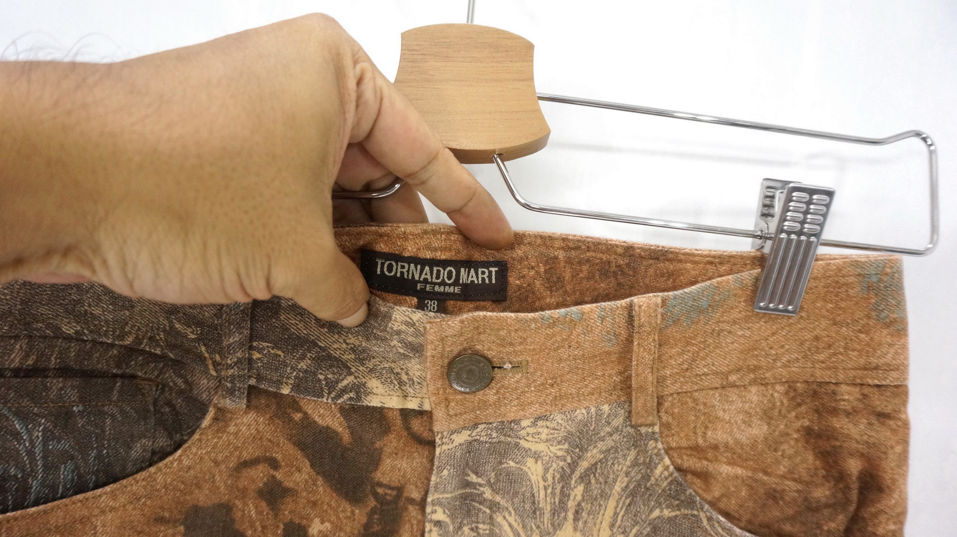 Other 🔥 Rare Tornado Mart Femme Bootcut Flared Full Print Jeans Size 26" / US 2 / IT 38 - 6 Thumbnail