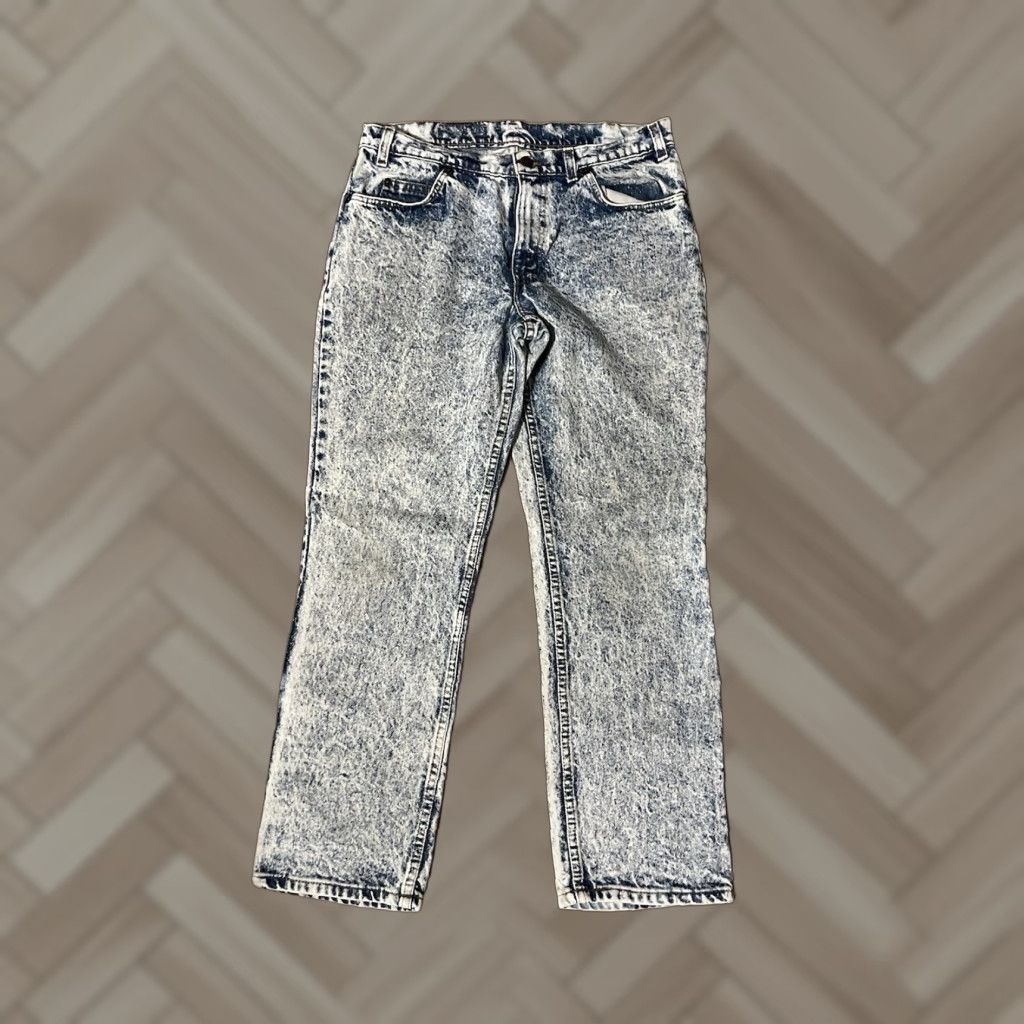 Levi's VINTAGE Levi's 550 Jeans Mens 32x27 Blue Denim Acid Wash USA Made Levi's 550 Jeans Distressed 5-Pocket Classic 80s Size US 32 / EU 48 - 1 Thumbnail