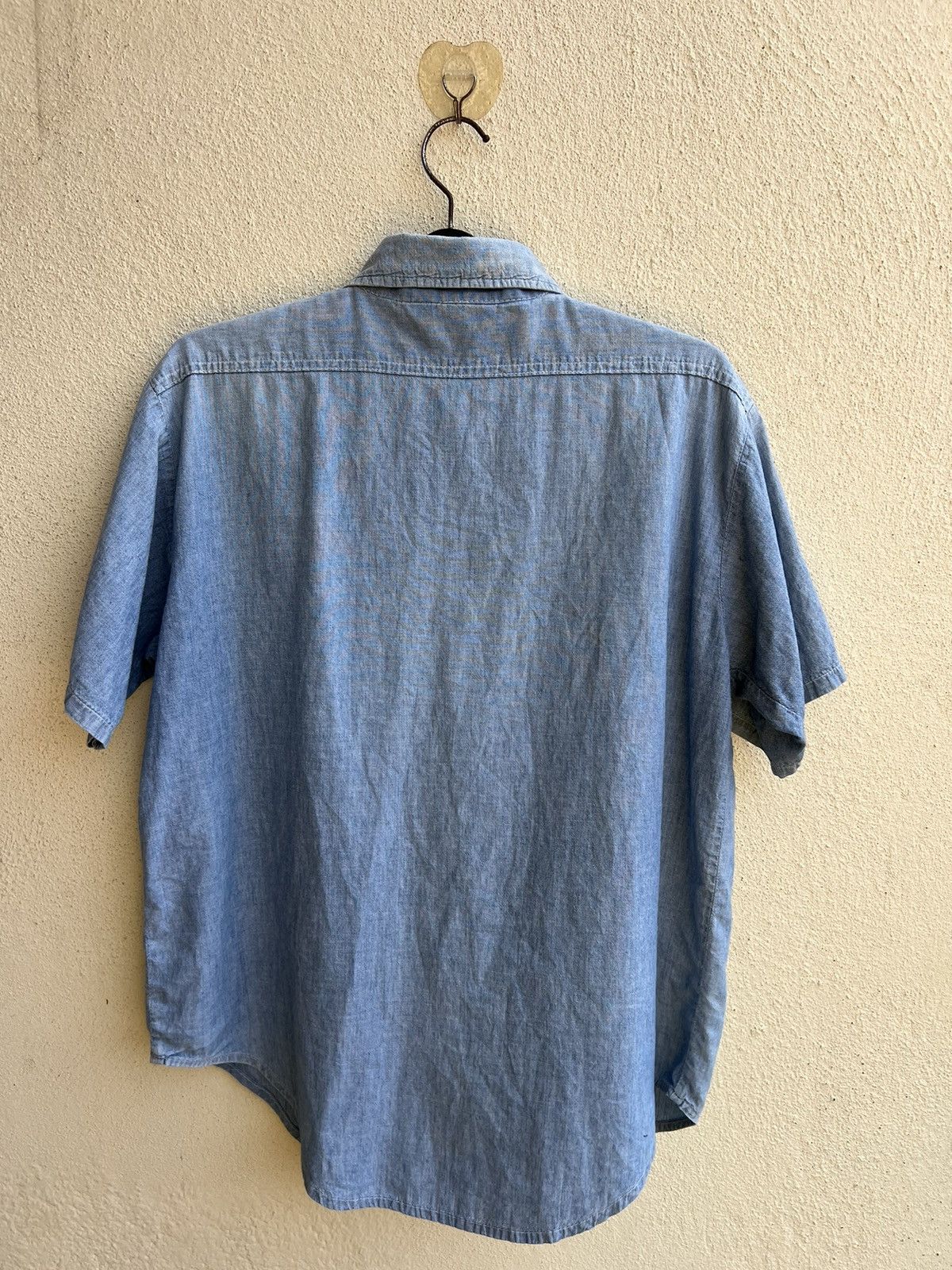 FiveBrother Vintage 60s 70s Five Brother Sun Fade Muddy Chambray Shirt Size US L / EU 52-54 / 3 - 23 Thumbnail