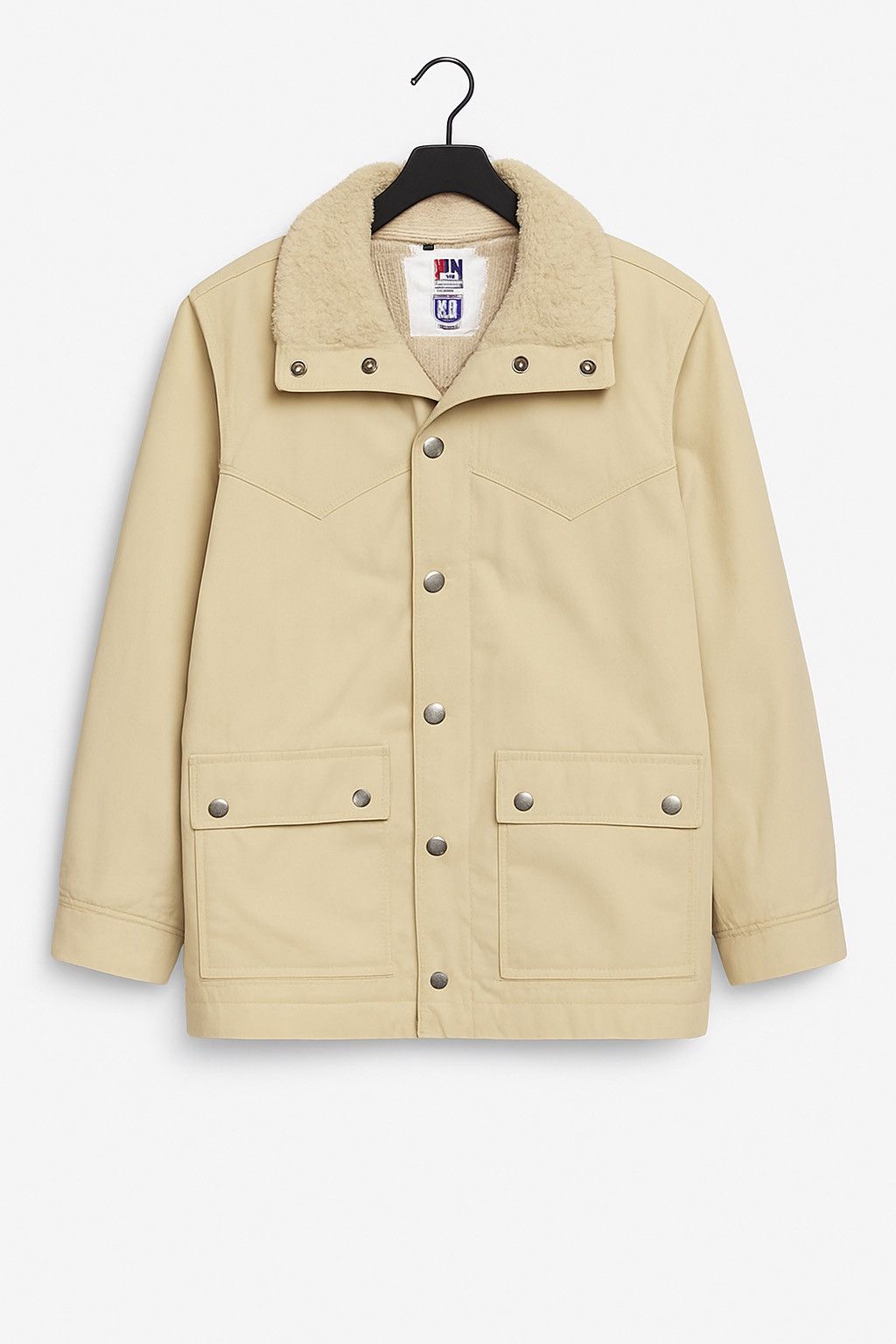 Van Vintage VAN Boys Sherpa Collar Beige Utility Jacket – 1980s Size US S / EU 44-46 / 1 - 1 Thumbnail