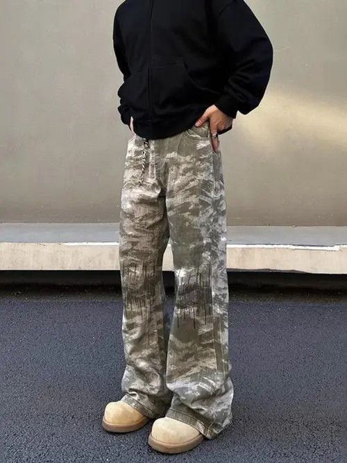 VIBE Camo Stacked Flare Wide Leg Pants Size US 30 / EU 46 - 1 Thumbnail