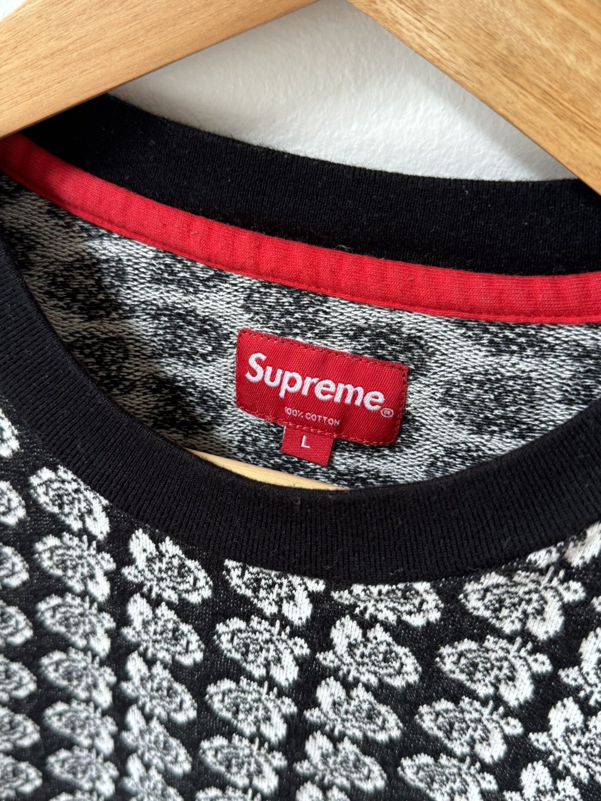 Supreme Jacquard Rose Pocket Tee Size US L / EU 52-54 / 3 - 3 Thumbnail