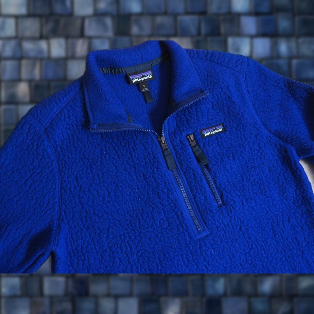 Patagonia Patagonia Jacket Outdoor Fleece 1/2 Zip Logo Mens S Blue 20" Pit to Pit 26.5" Length Size US S / EU 44-46 / 1 - 1 Thumbnail