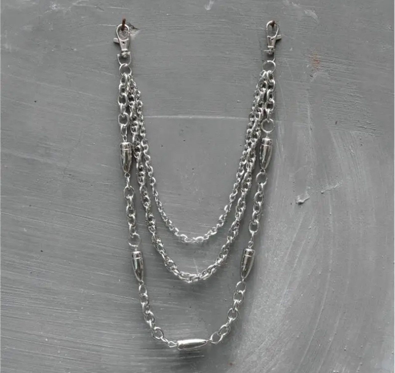 Vintage 3 layersBullet Punk Long Metal Chain Size ONE SIZE - 2 Thumbnail