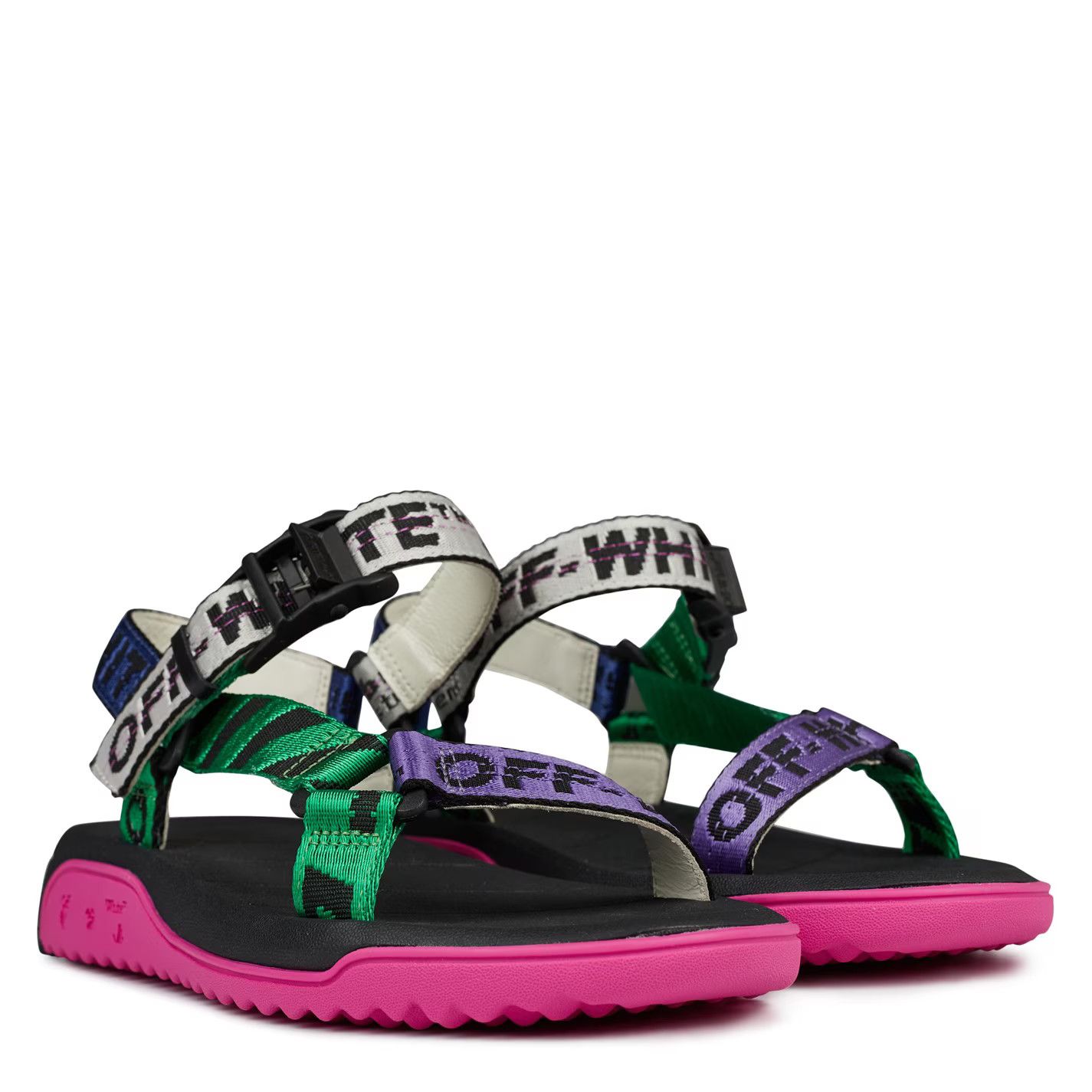 Off-White o1g2r1mq0125 Trek Flat Sandals in Multicolor Size US 8 / IT 38 - 3 Thumbnail