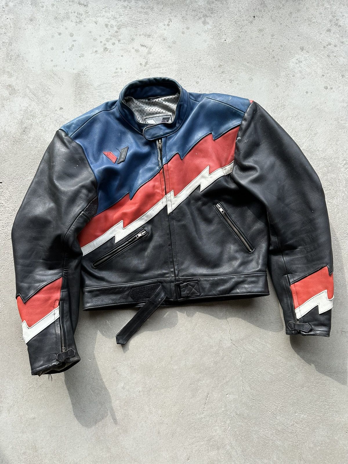 Pre-owned Leather Jacket X Racing Vintage Genuine Leather High Quality Racing Jacket Hype In Multicolor