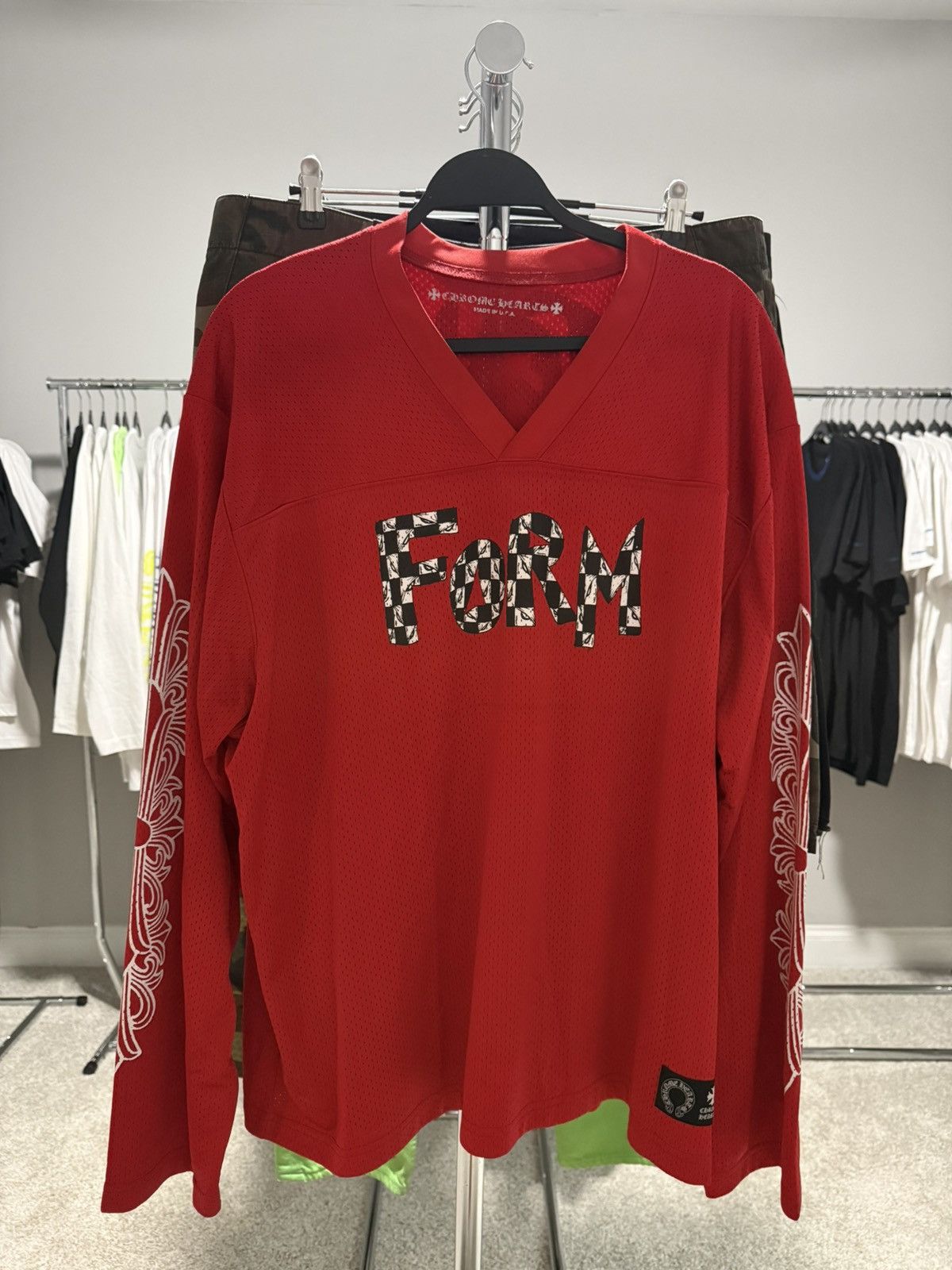 Chrome Hearts Chrome Hearts Red Mesh Longsleeve Jersey Size US XL / EU 56 / 4 - 2 Thumbnail
