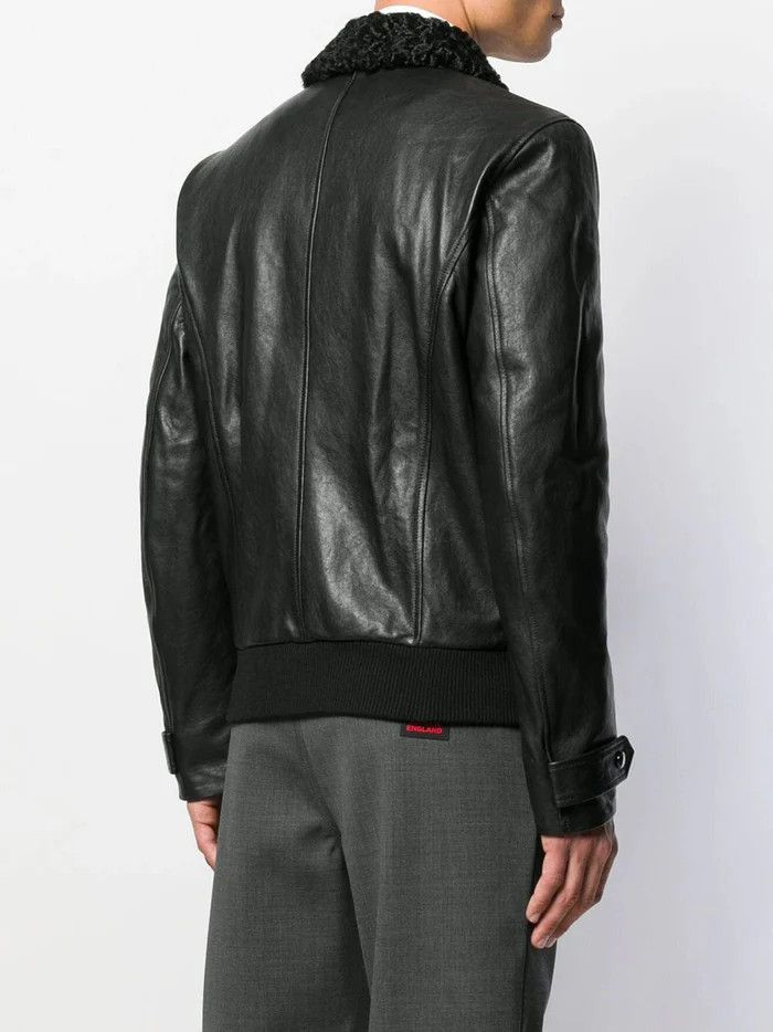 Dolce & Gabbana o1y0125 Leather Bomber Jacket in Black Size US S / EU 44-46 / 1 - 3 Thumbnail