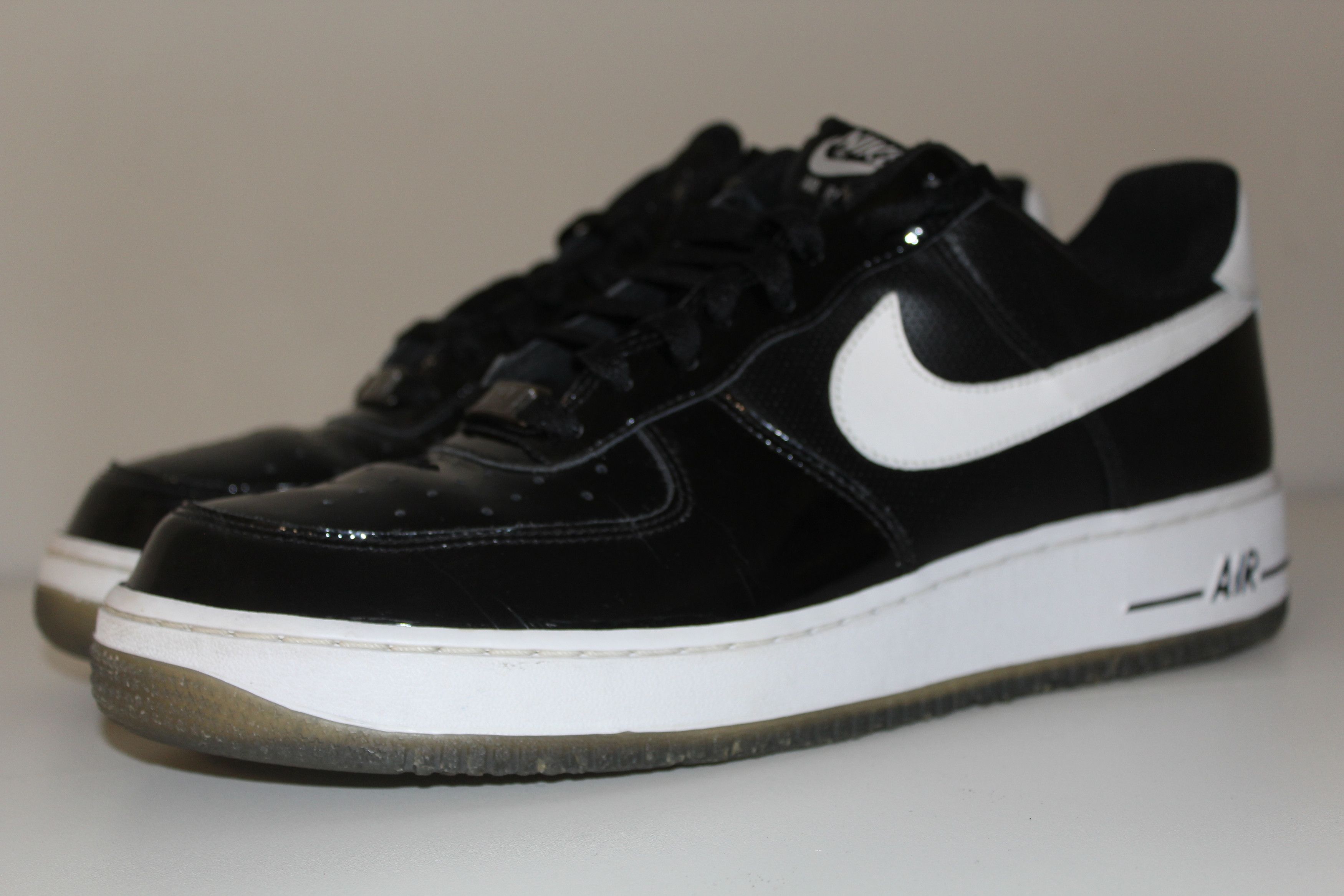 Nike Nike Air Force 1 Size 11 Black Patent Leather Tuxedo Smoke Size US 11 / EU 44 - 2 Thumbnail