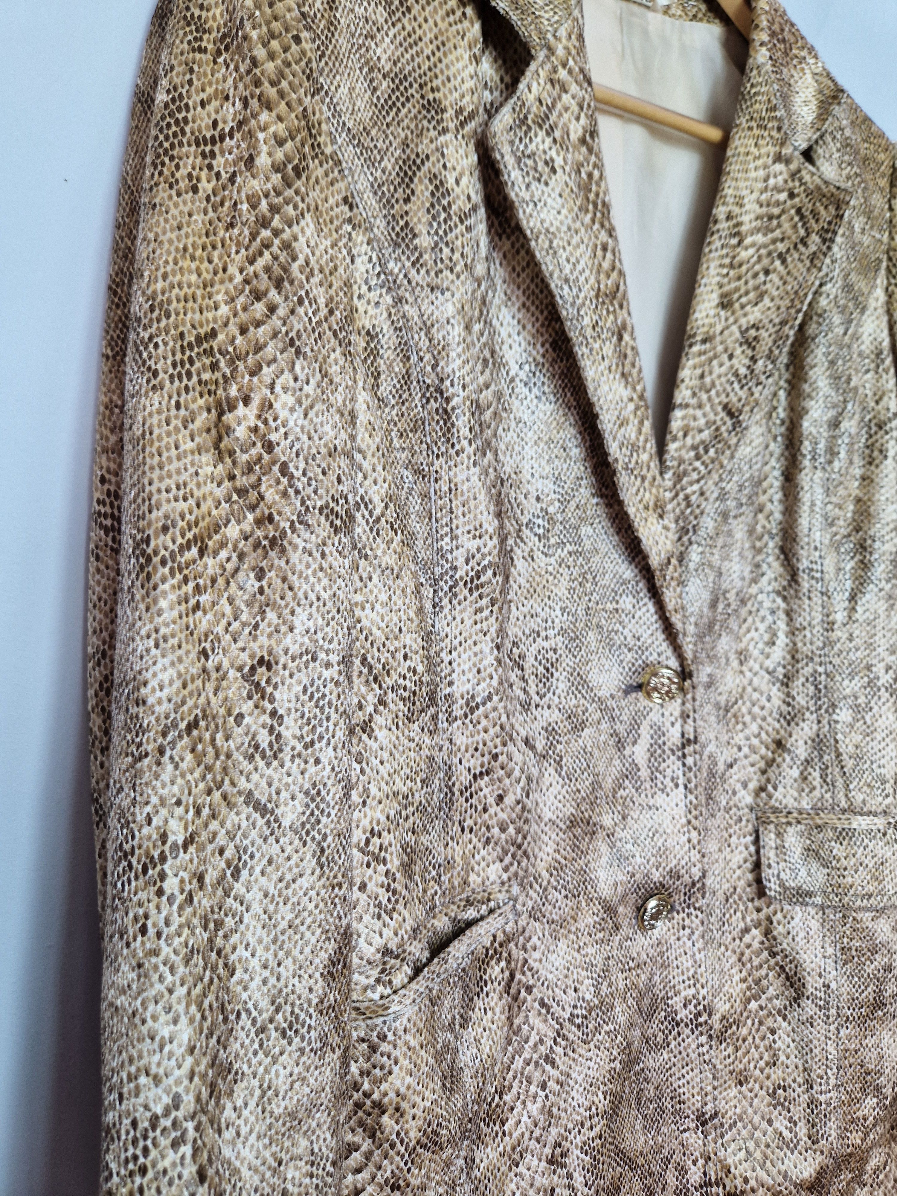 Vintage vintage snakeskin blazer y2k avantgarde japanese leopard Size L / US 10 / IT 46 - 4 Thumbnail