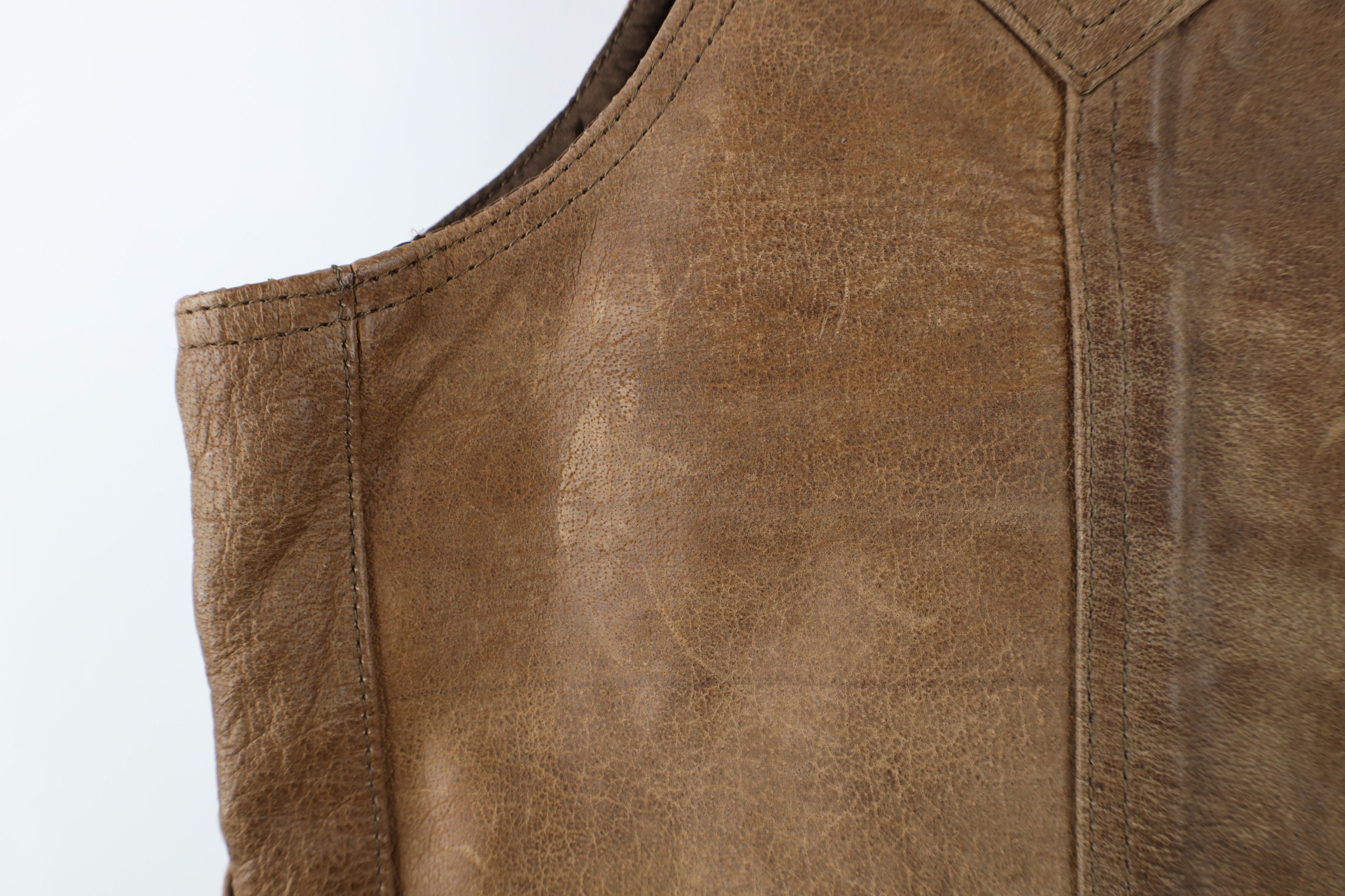 Vintage Vintage 90s Wings Gold Road Raiders Michigan Leather Vest Size US M / EU 48-50 / 2 - 6 Thumbnail
