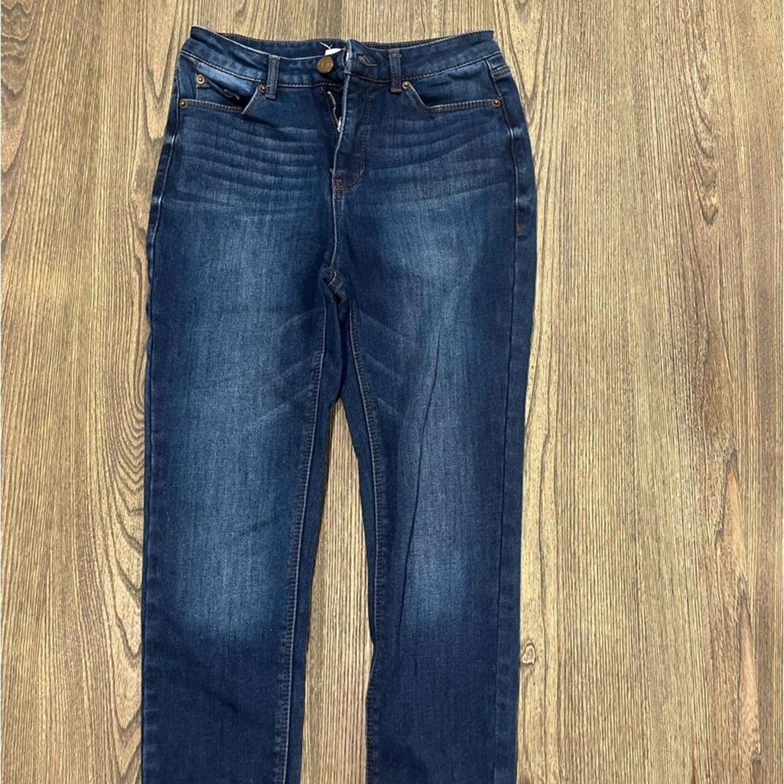 Vintage Copper Key Skinny Jeans High Rise Whisker Denim Stretch Sz 7 Size 30" / US 8 / IT 44 - 10 Thumbnail